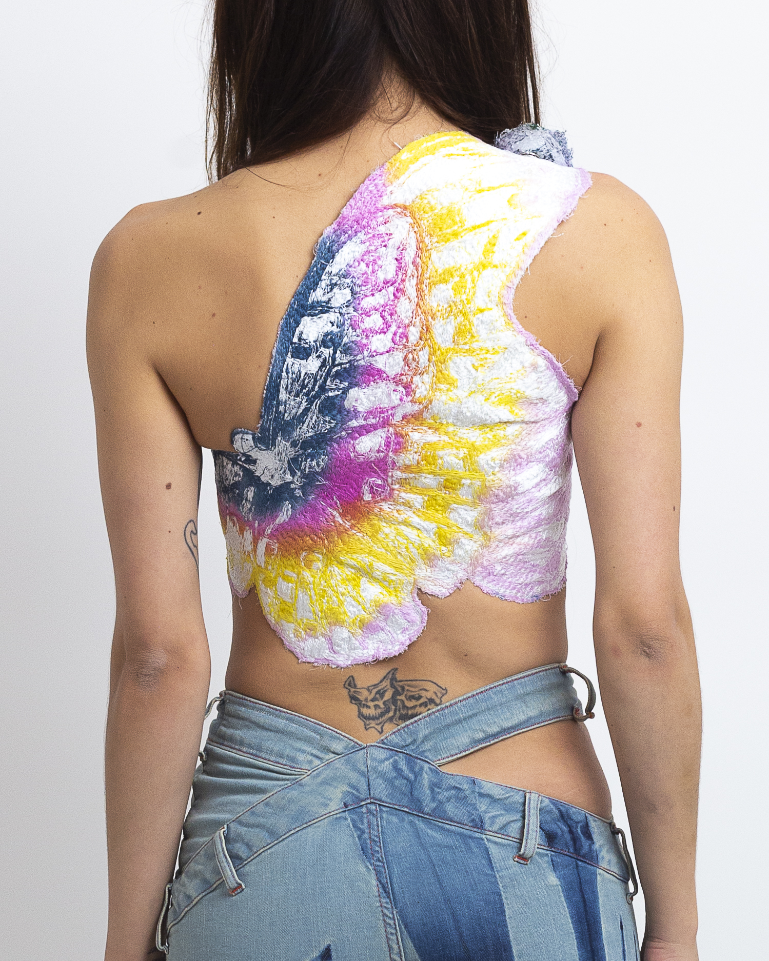 Embroidered butterfly top / Bleached Azelia - Masha Popova