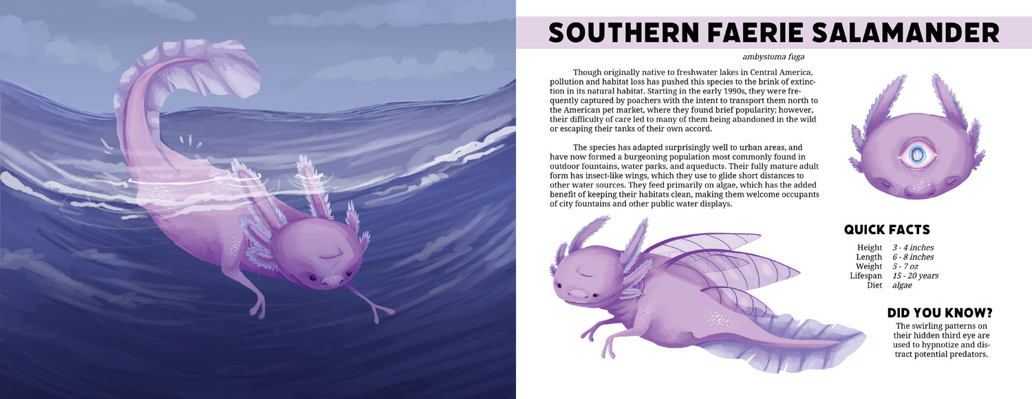 Southern Faerie SalamanderDigital, 8.5 x 22, 2022 