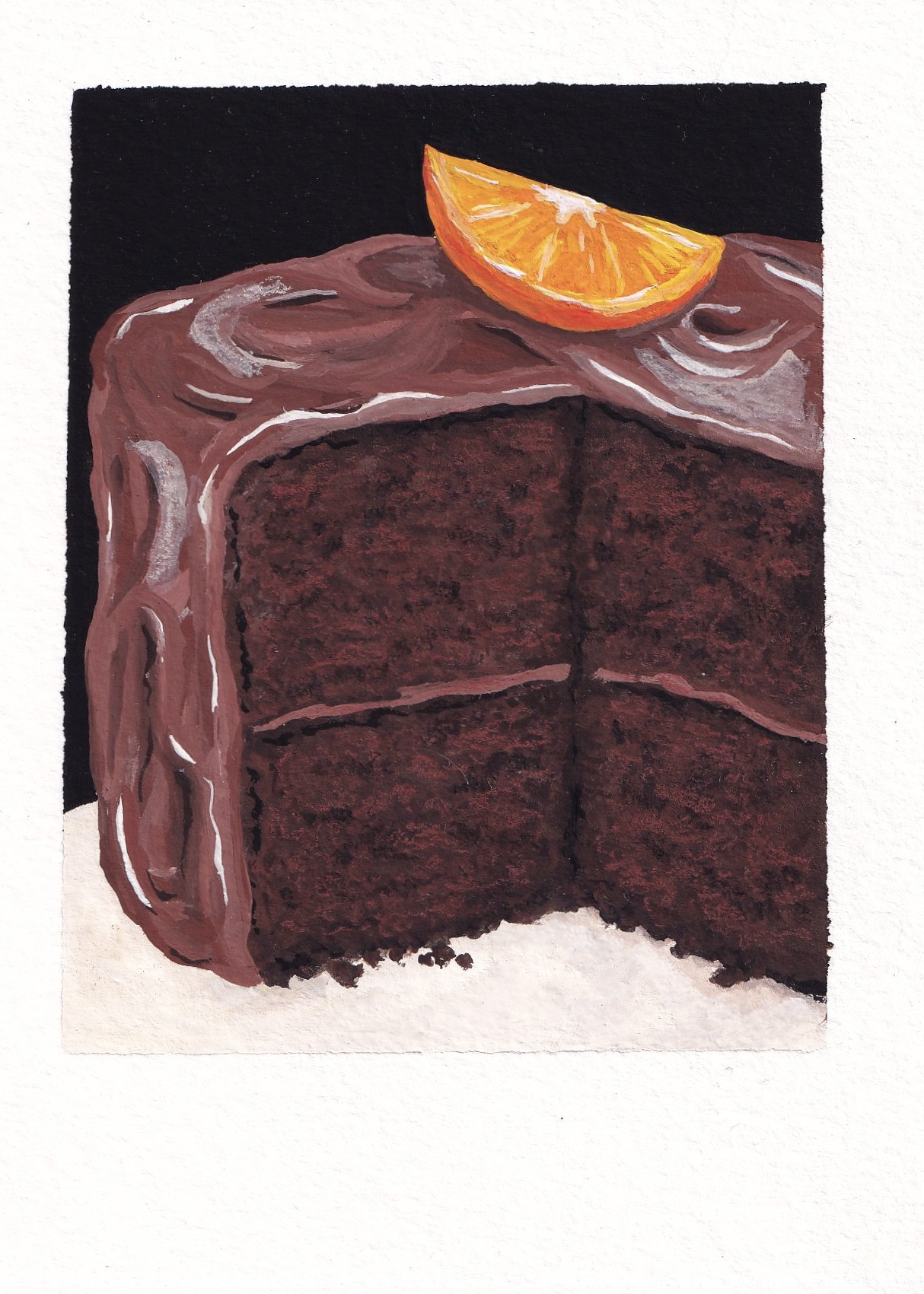 "Miss Trunchbull", Gouache on Watercolor Paper, 2021.