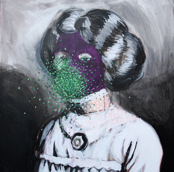 Green dots, acrylic on canvas, 50/50 cm, 2015