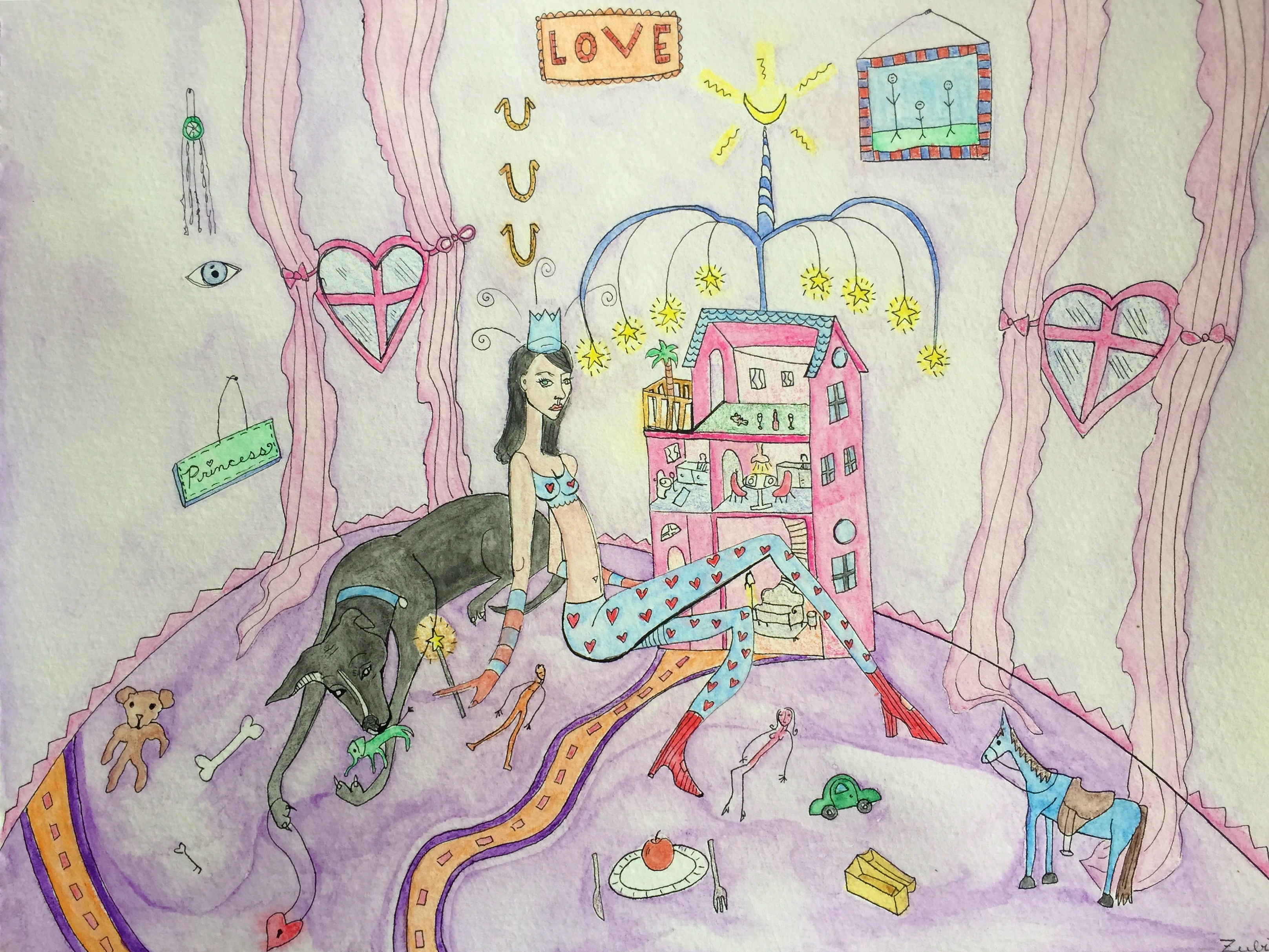 Daystar, 11 x 16 inches, Ink and watercolor, 2015.