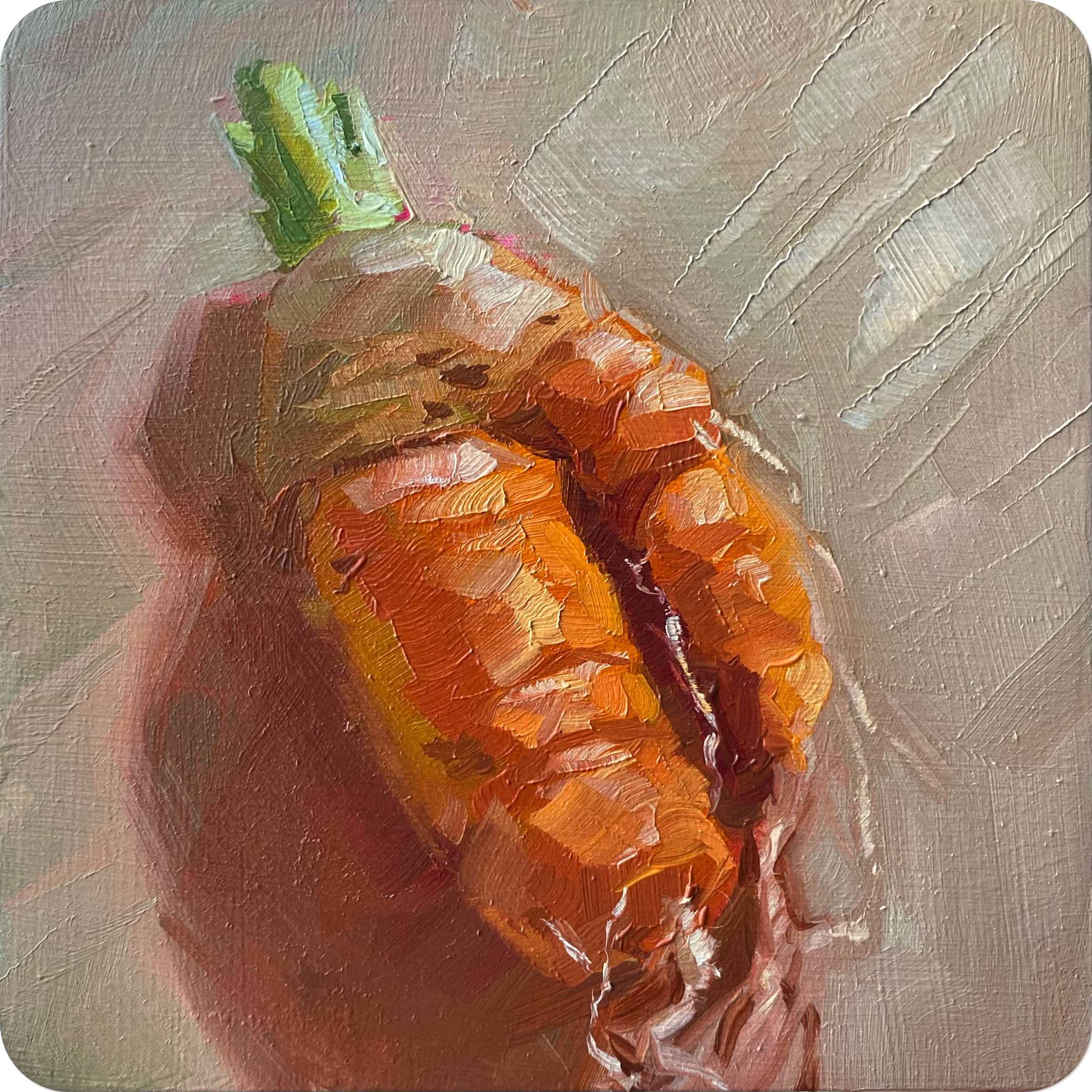 laurence, 202410 x 10 cm oil on MDF coaster