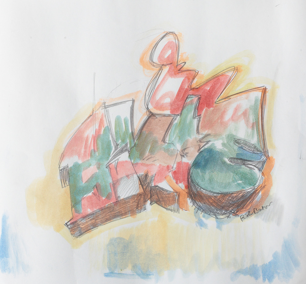 "KOXE 3615".  Pencil and watercolour on paper, 2015, 32 x 29 cm / 12.5 x 11.4 inches