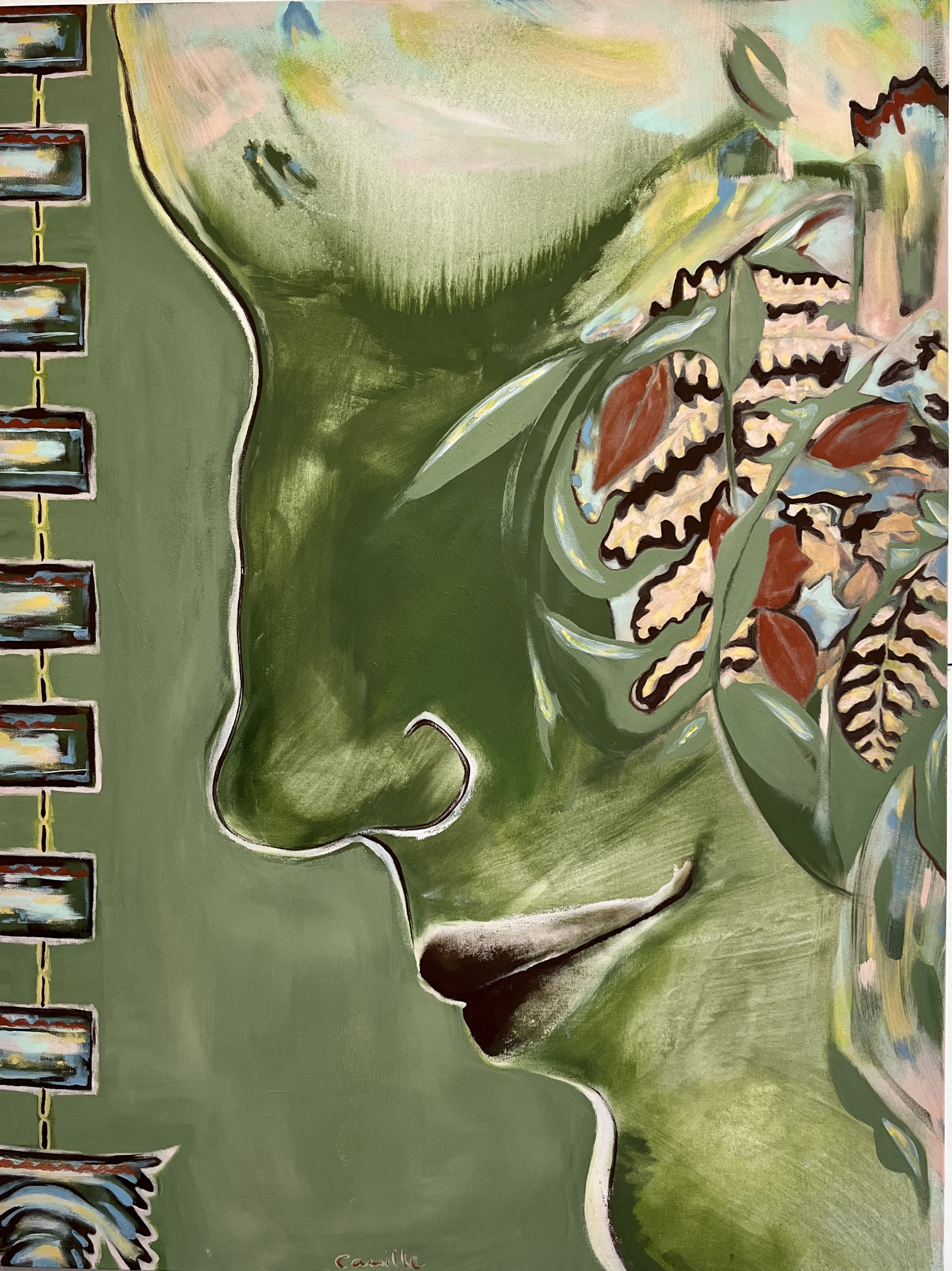 book of hours, 30x40 acrylic and flashe on canvas.