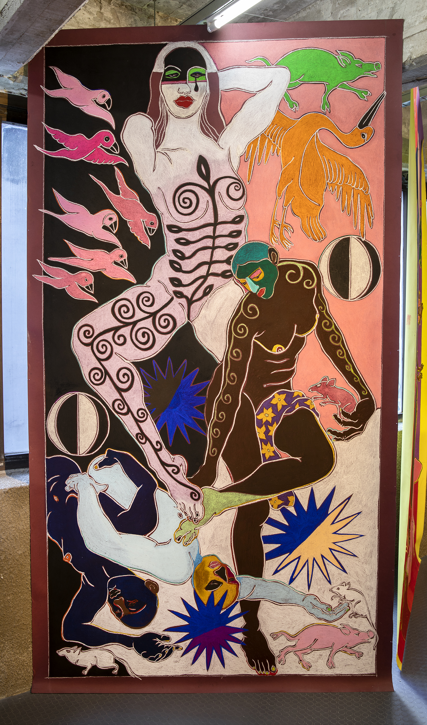 Sin títuloTiza pastel sobre papel248 x 140 cm2025(No disponible)