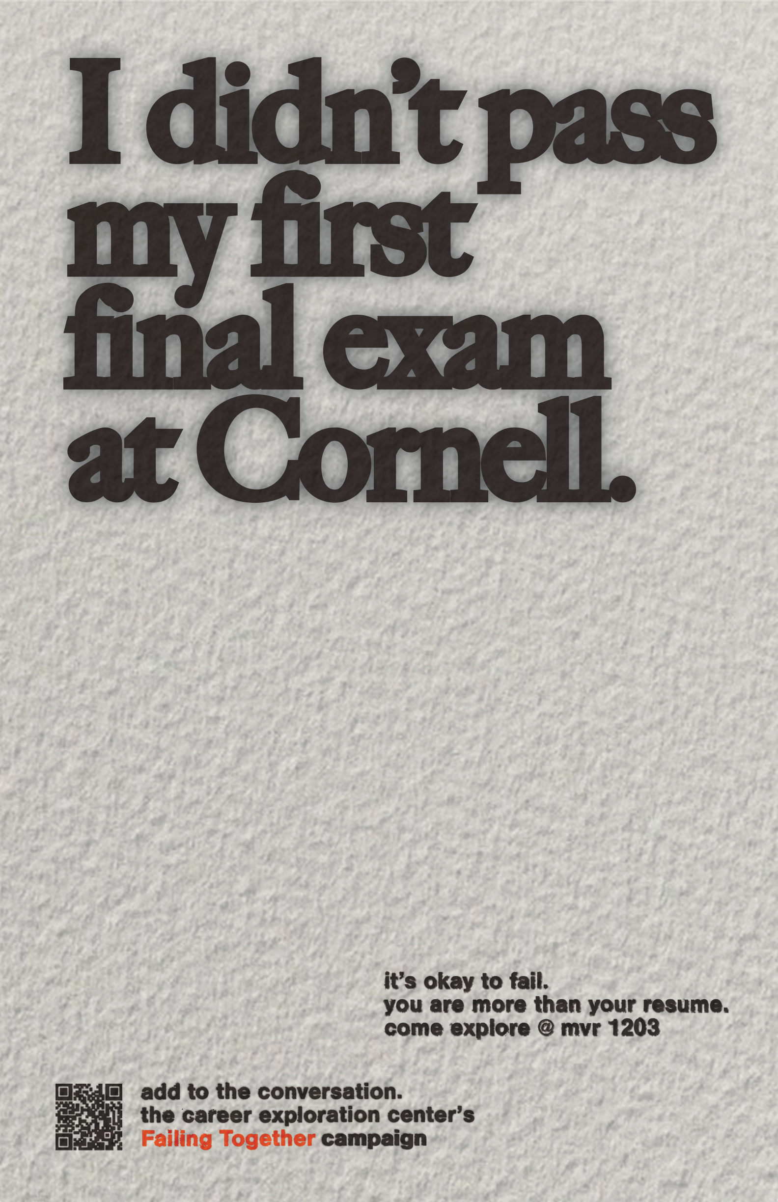 Interactive poster campaign designed for College of Human Ecology's Career Exploration Center 'Failing Together' series: Adobe Photoshop & Illustrator, 2022