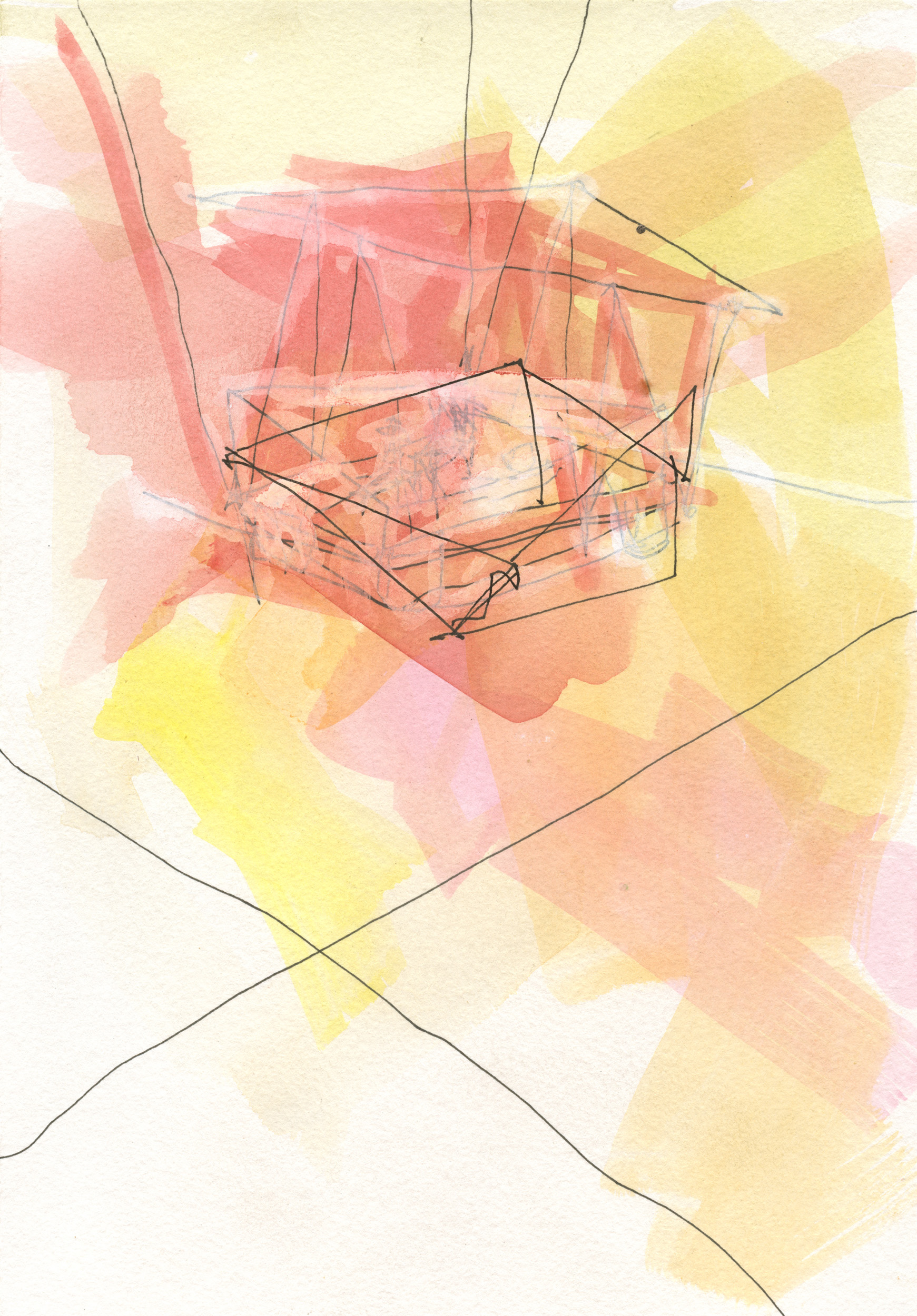 2525, watercolor and ink on paper, 10 x 7 inches