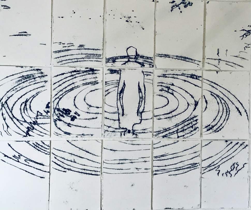 Still Pool, Monotype print on paper, 148.5cm x 125cm
