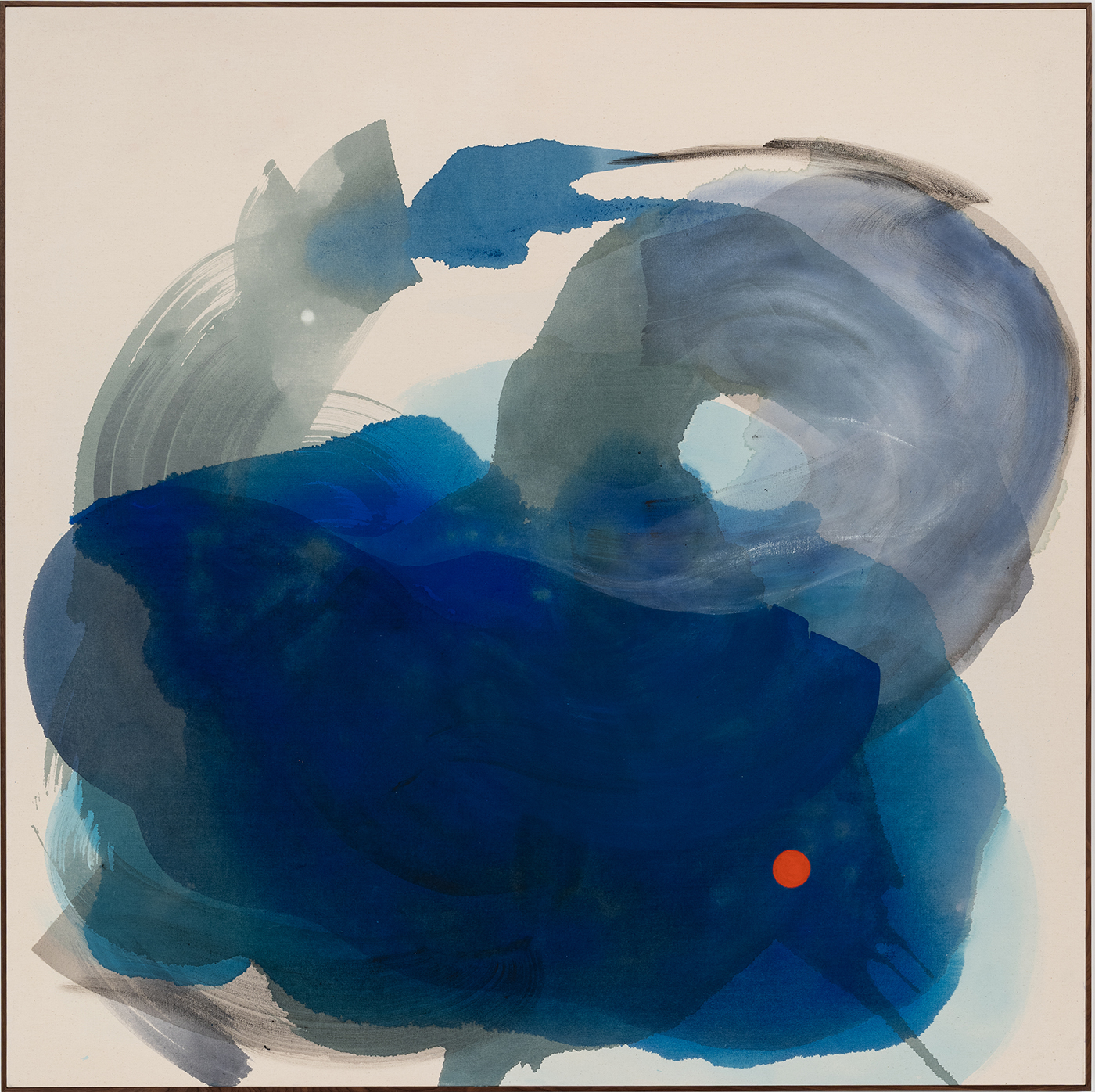 Sigrid Sandström, Plunge (Blood Moon), 2025. Acrylic on canvas, framed. 69 9⁄32 x 69 9⁄32 inches / 176 x 176 cm