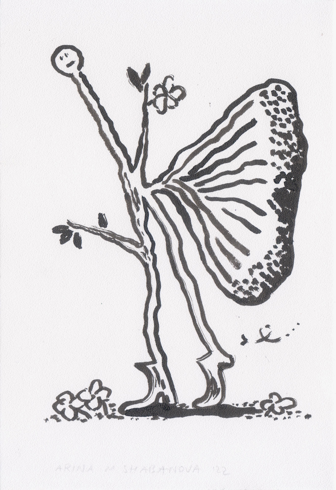 "Forest Guy", 2022, paper, ink, 13x19cm