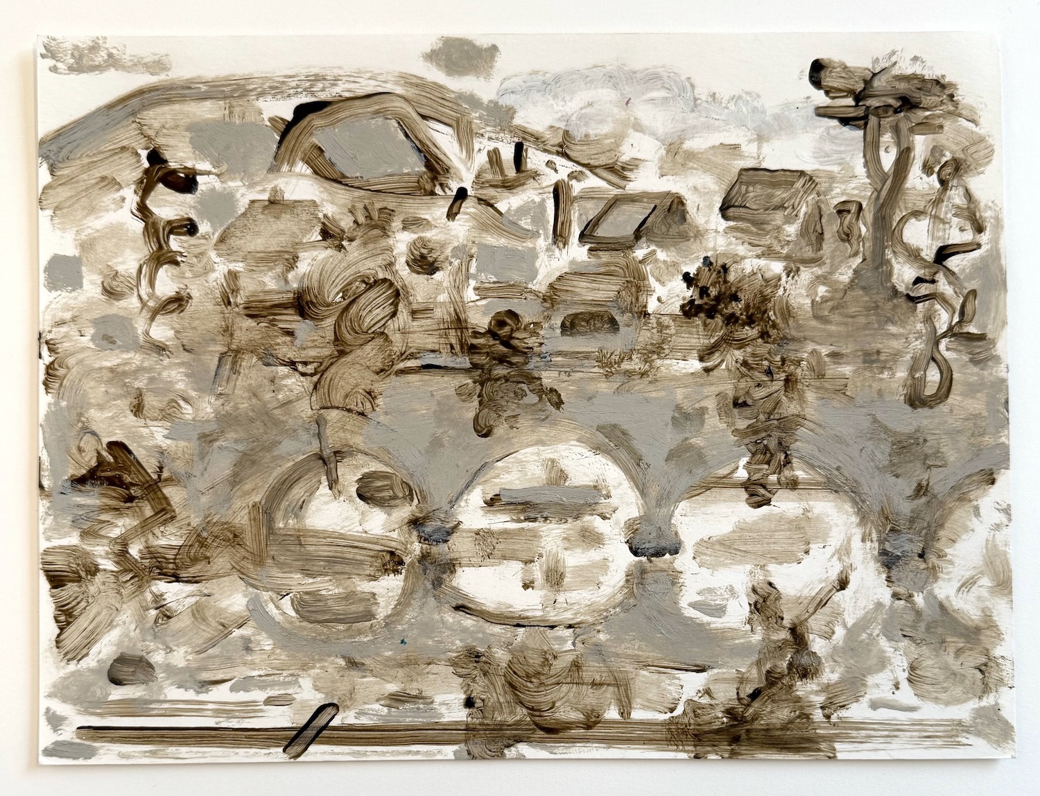 Bridge of Flowers Study, 2022, Acrylic on paper, 9 x 12 in.