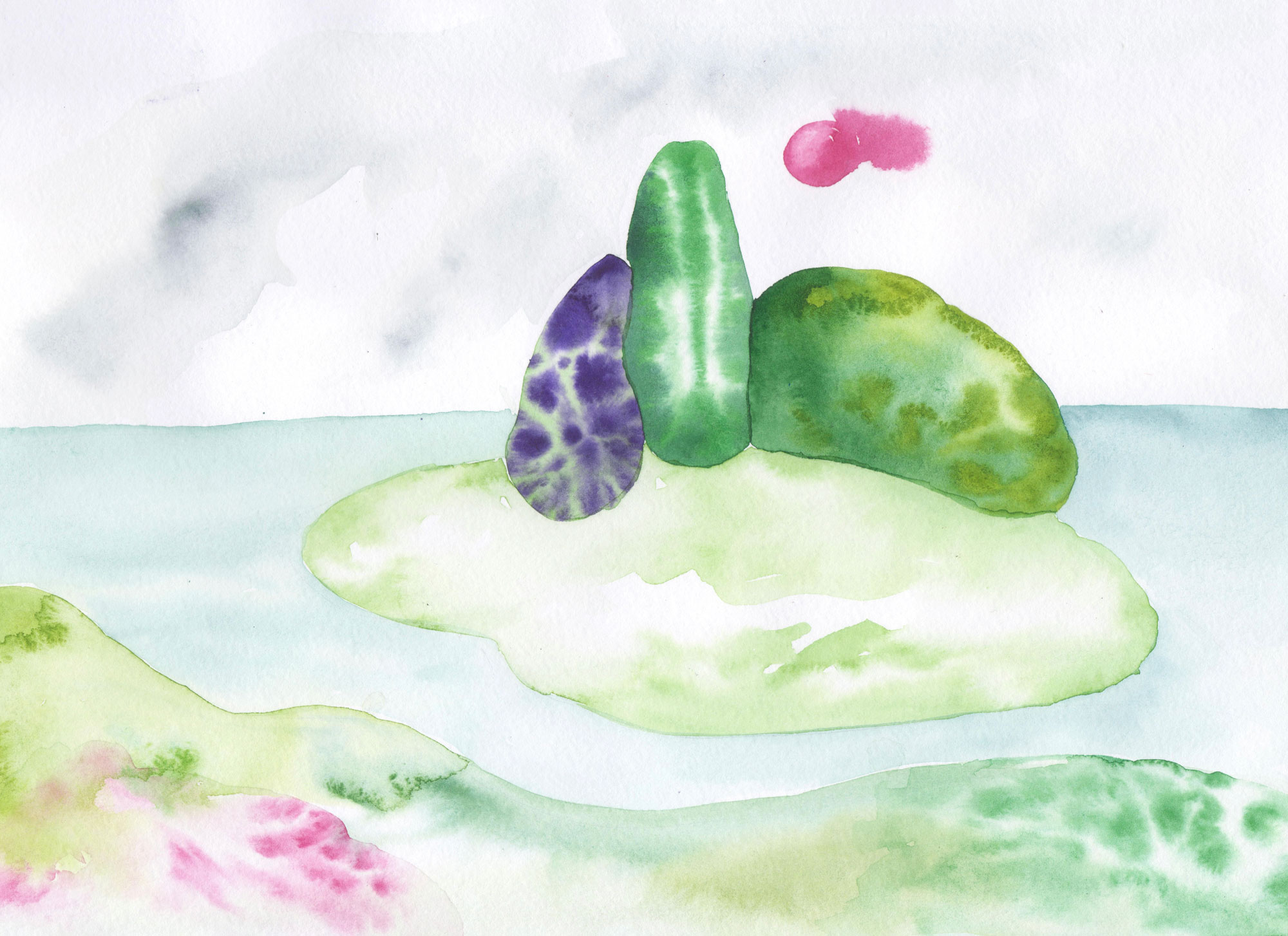 "Landscape", 2022, paper, watercolor