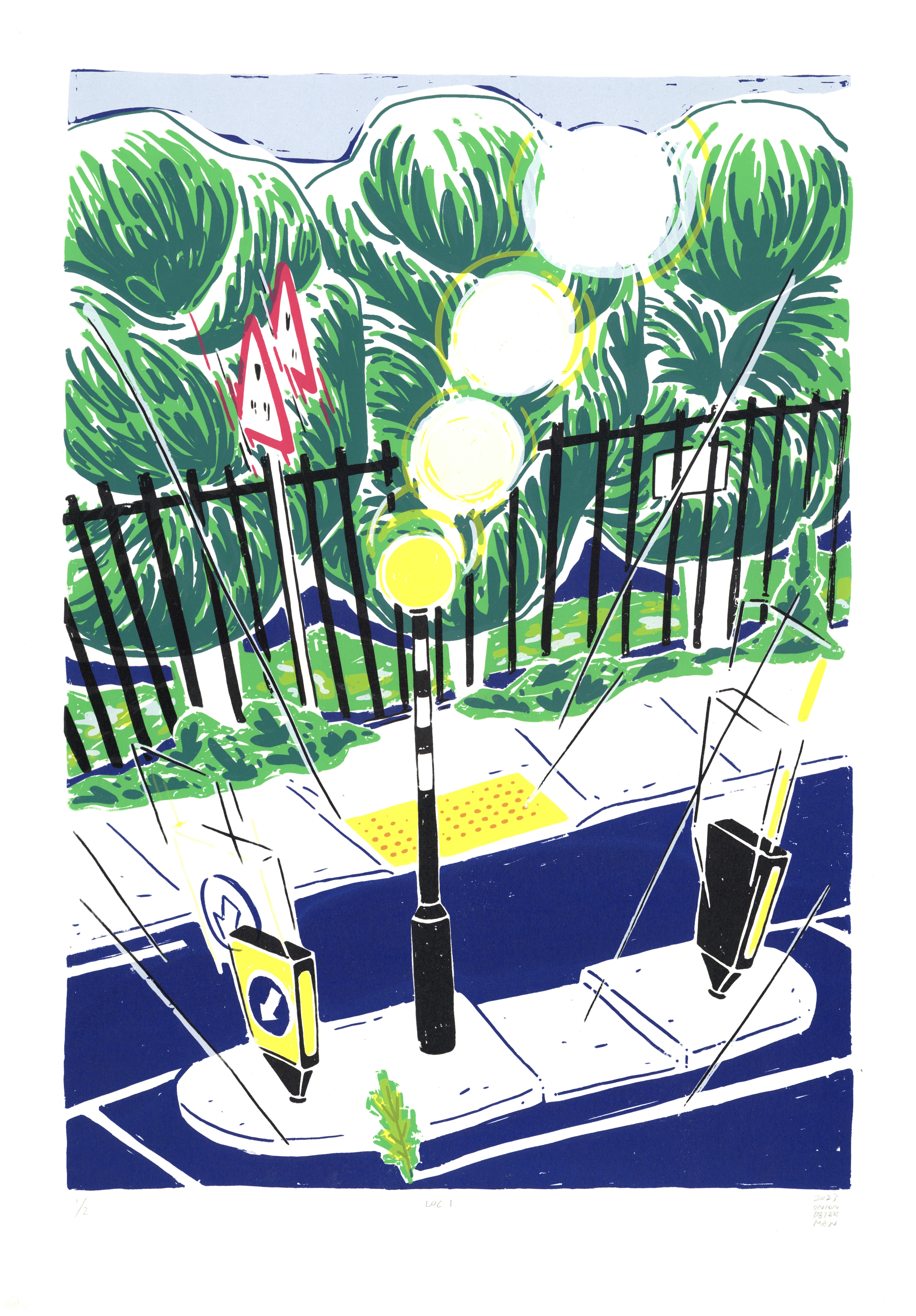 Loc 1, 6-colour silkscreen print, W35x H50cm, Edition of 2, 2023