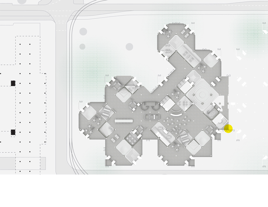 In the building’s current state, only one entrance provides public access.