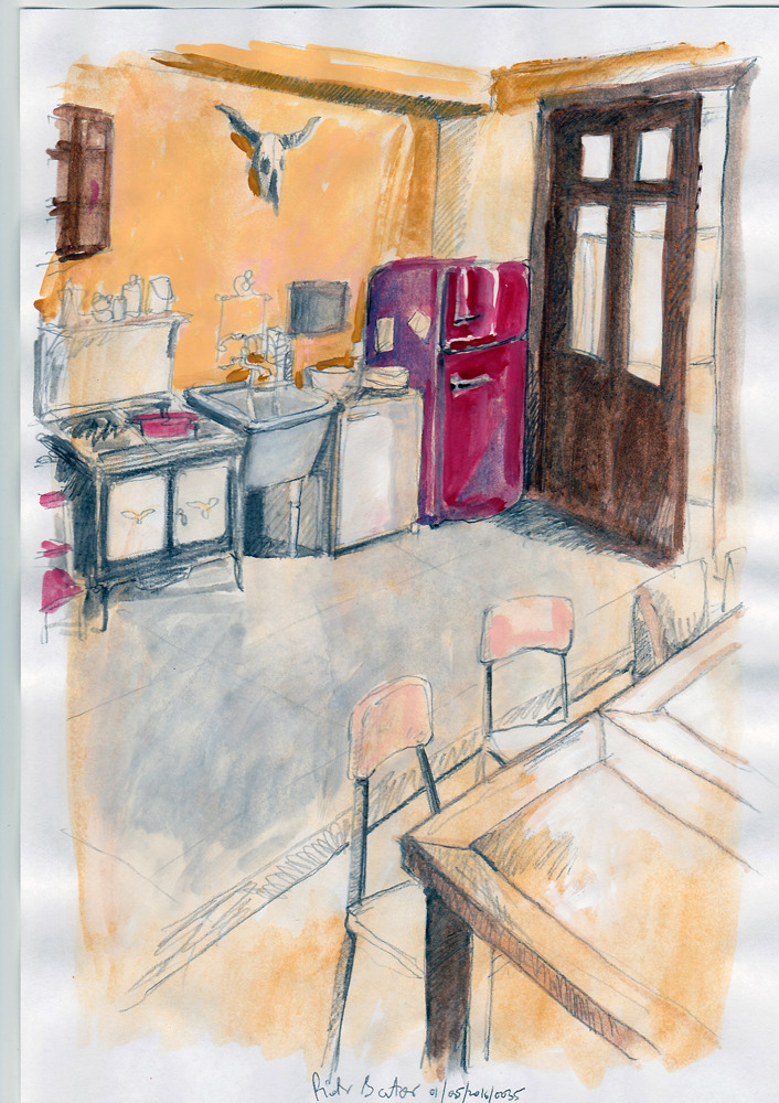 "Interior 01/05/2016/0035". Gouache and watercolour on paper, 2016