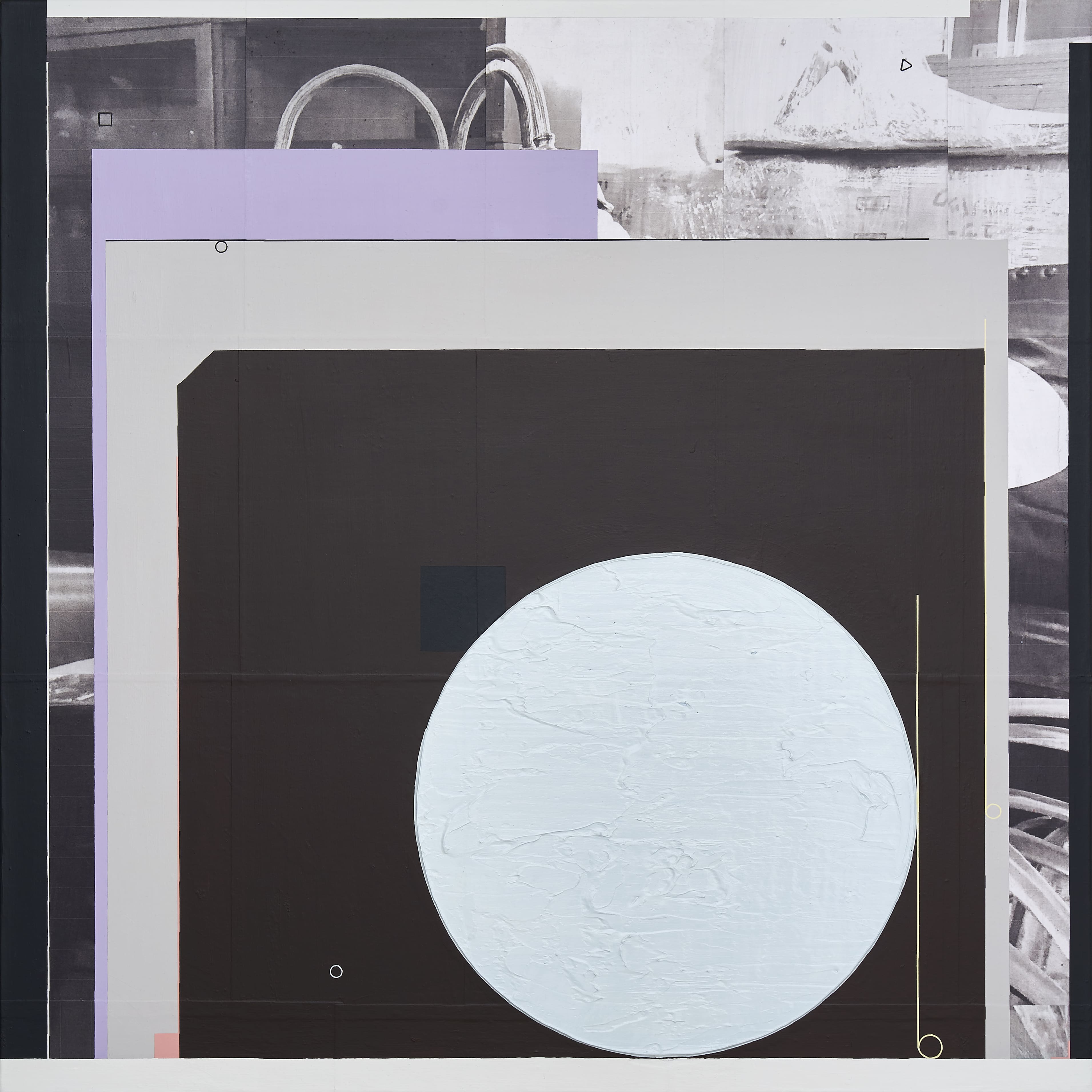  An Antique Shop, 2020, Acrylic and photo-collage on canvas, 91 x 91cm