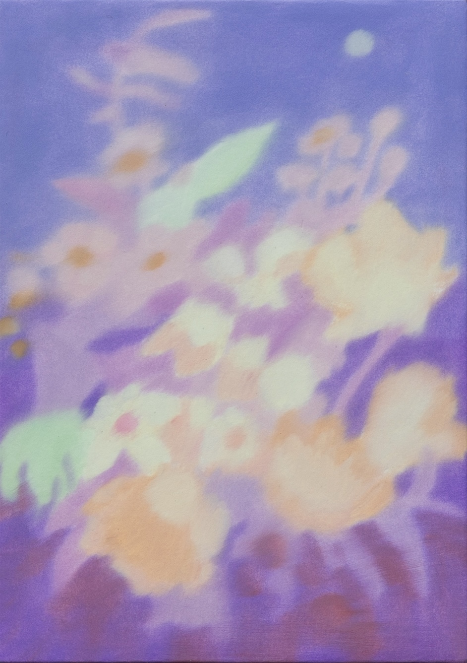 〈Bloom in Night_05〉, Oil on paper, 27x19cm, 2024, 개인 소장