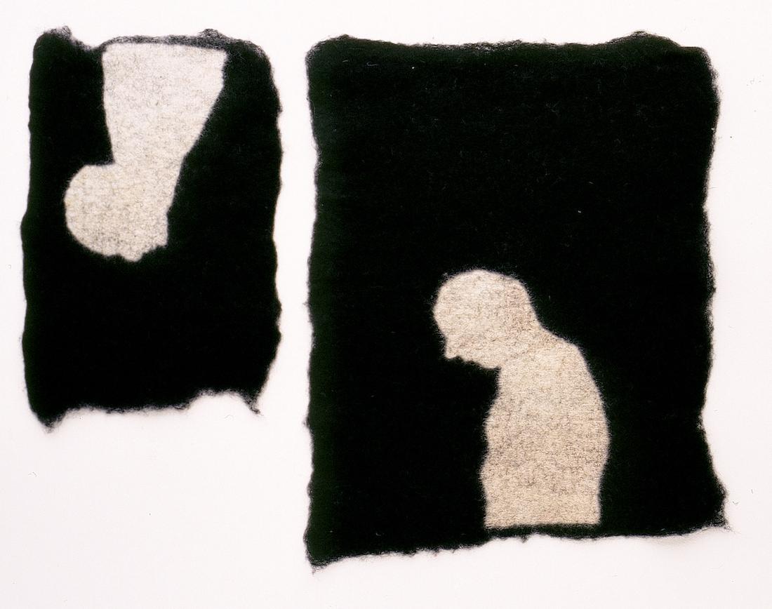Little men, 2002, 90cm b x 57cm h / 70cm b x 28cm h, Feltpiece handfelted wool