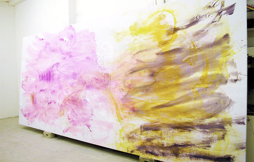 Magenta II, 2003. Acrylic and pigment on canvas, 210 x 500 cm