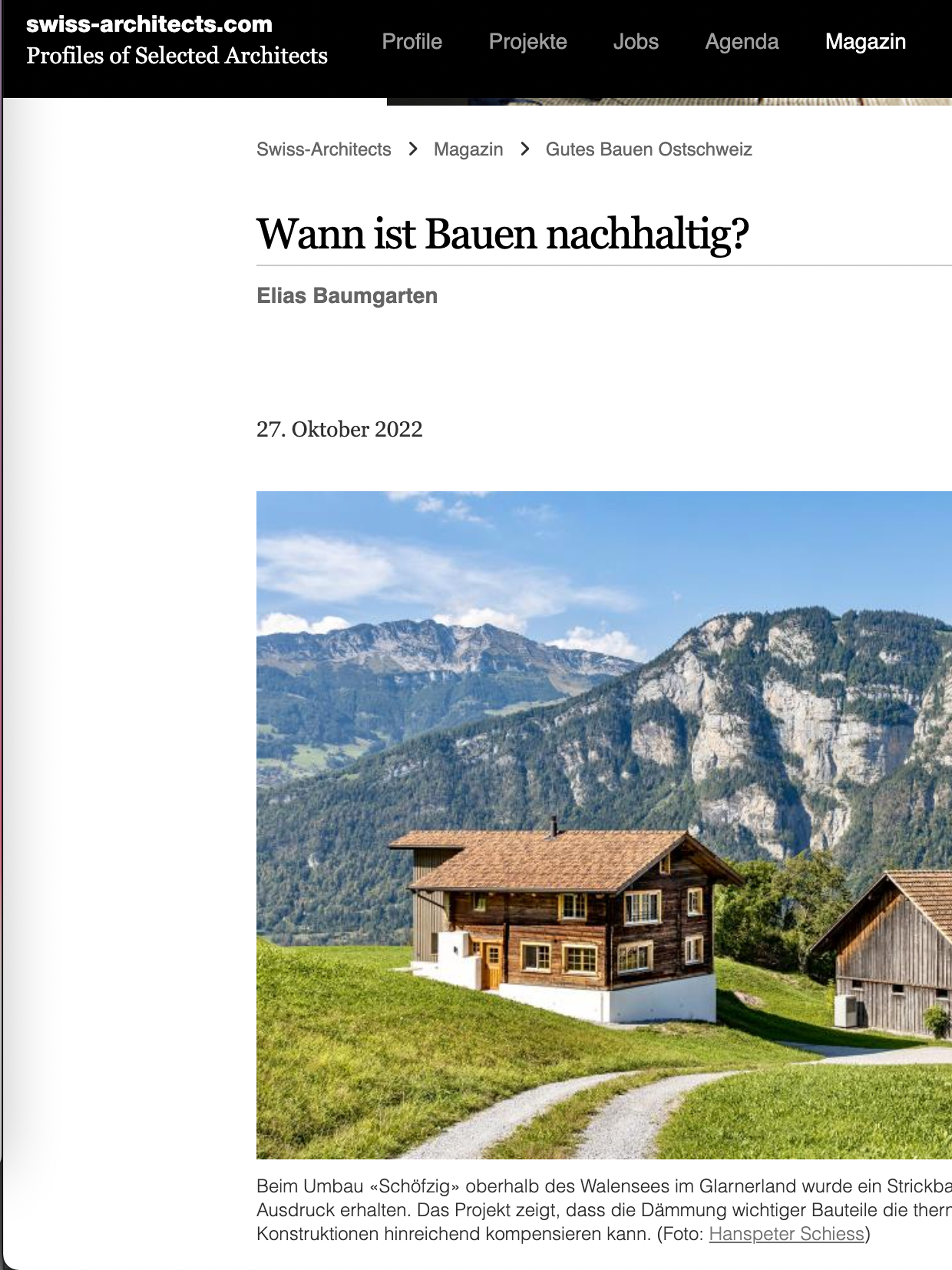 27.10.22 - Wann ist Bauen nachhaltig? - Gutes Bauen in der Ostschweiz 