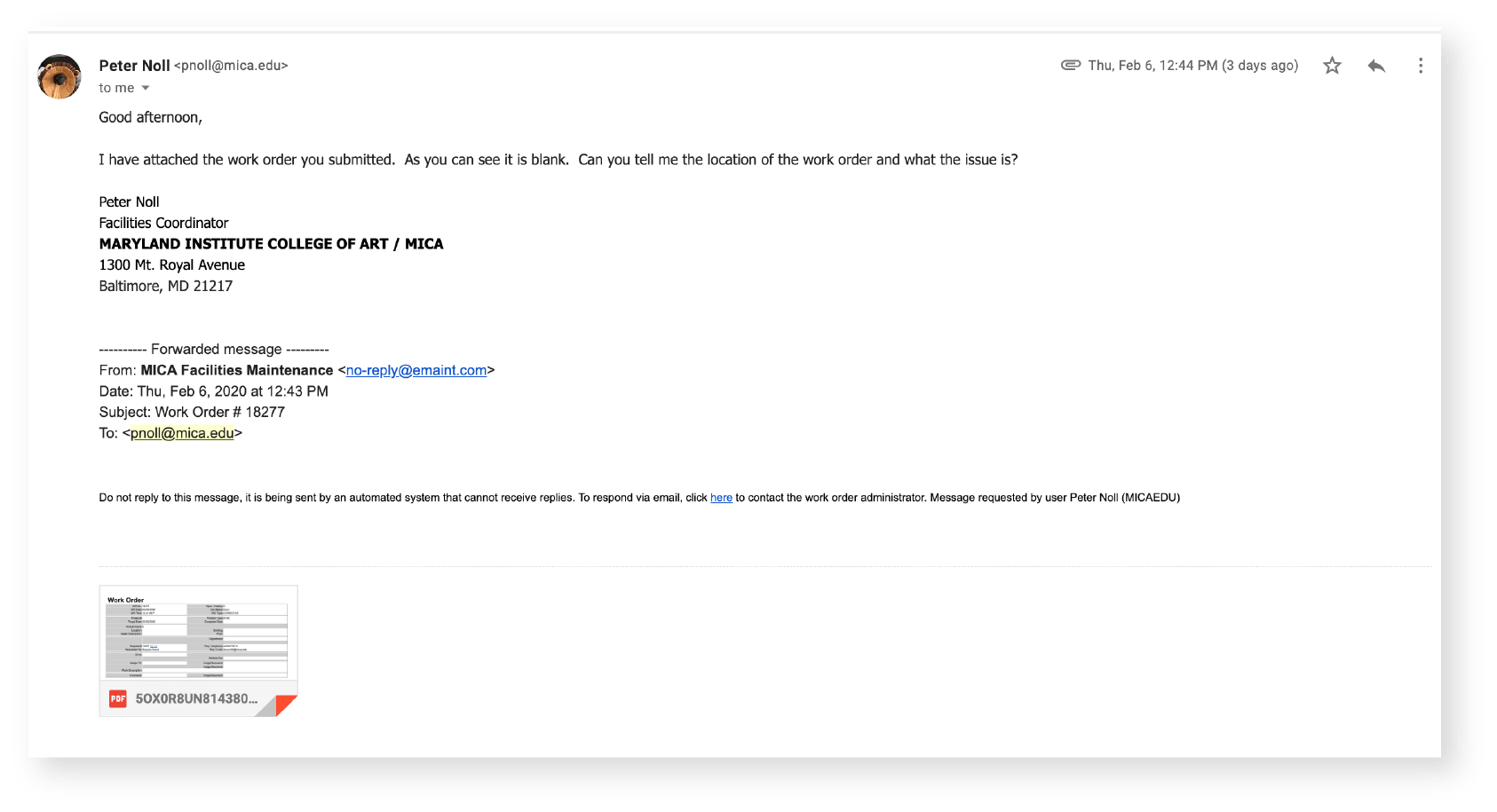 4. Communication via email