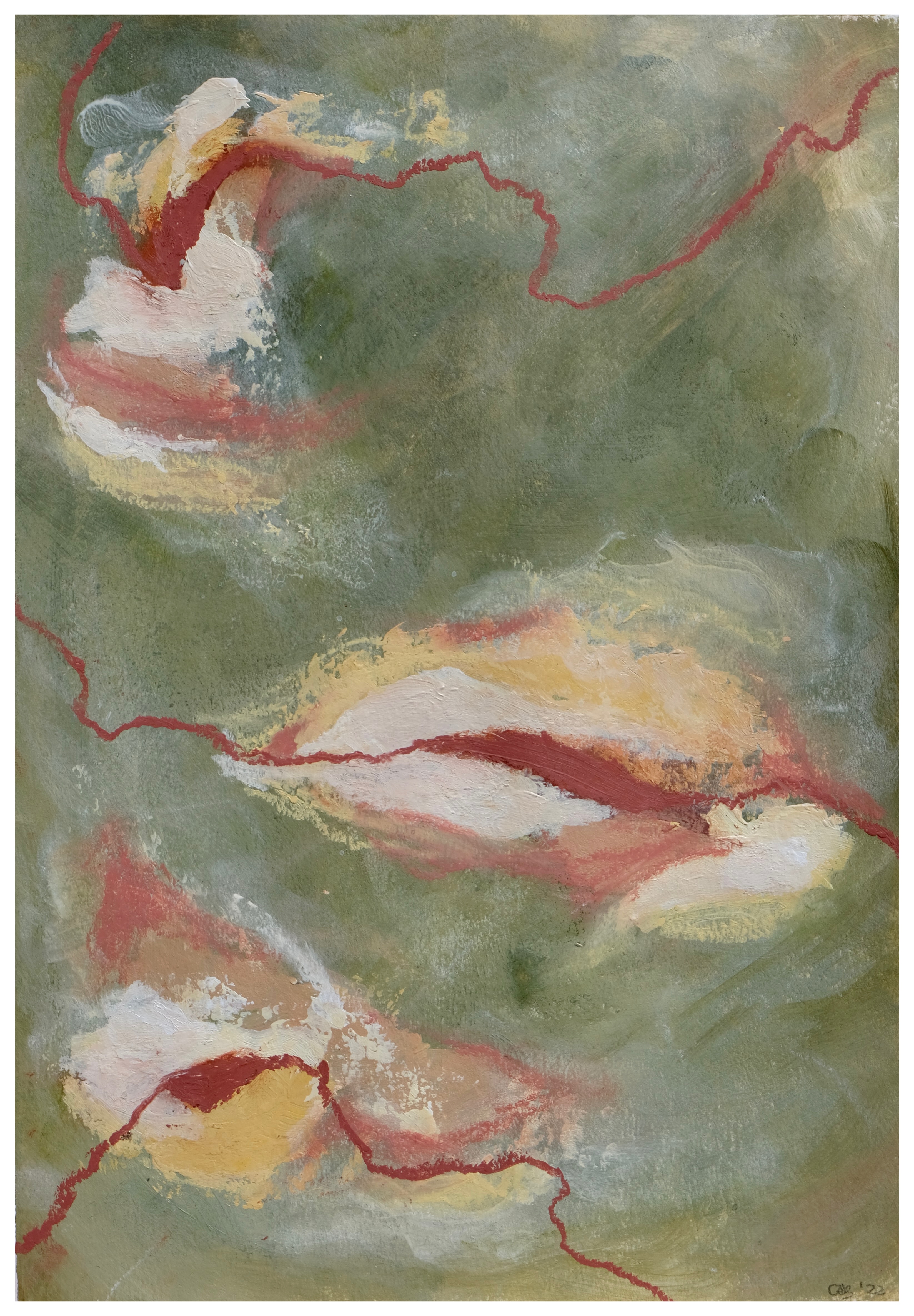 untitled 7, 2022, 7x10in, acrylic and oil stick on paper