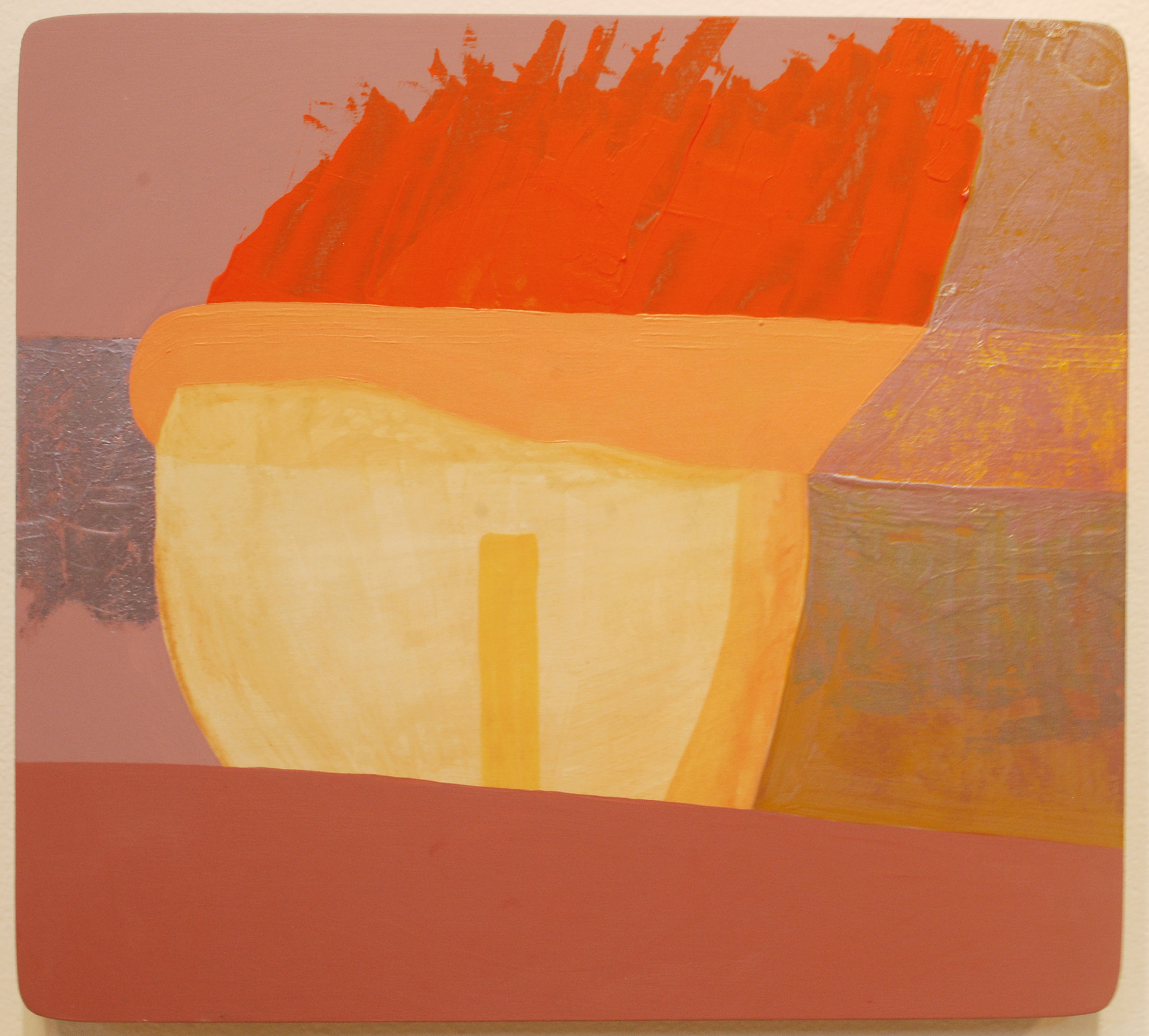 Igneous, 15 x 13 inches, acrylic, hot-pressed foil and oil on wood panel