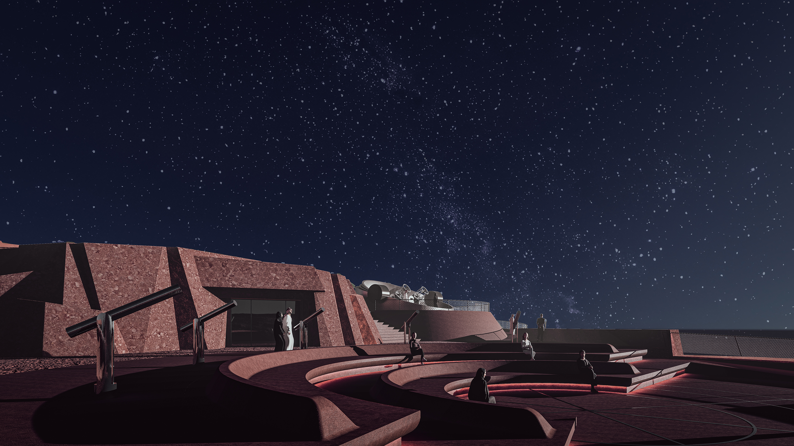 Rendering Night Sky Plaza