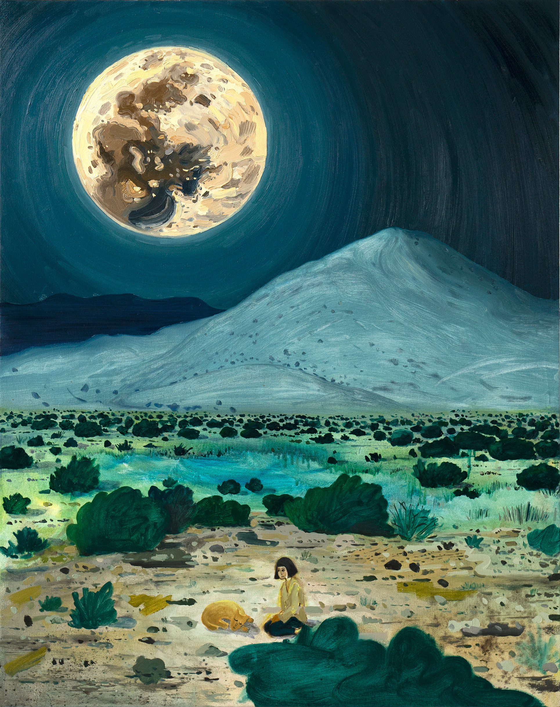 Under the Moon 43 x 34 inches, oil on canvas, 2021