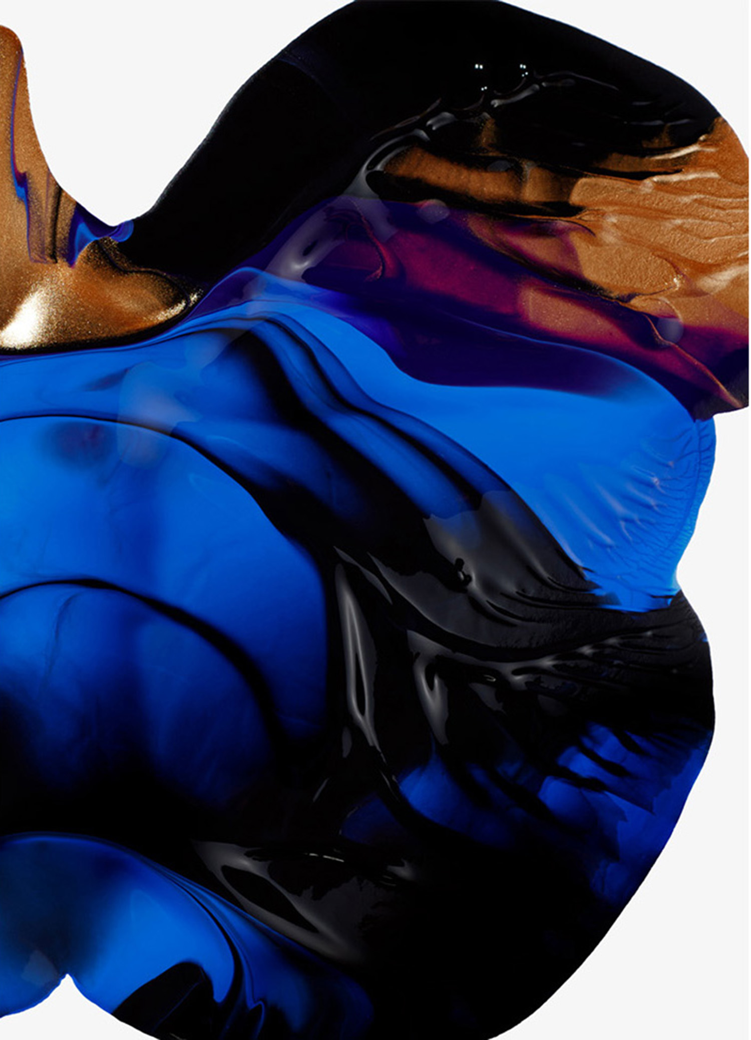 Photography agency KMA / King Management Agency stylist Sara Wacksman creates melted Dali shape using blue and gold paint.