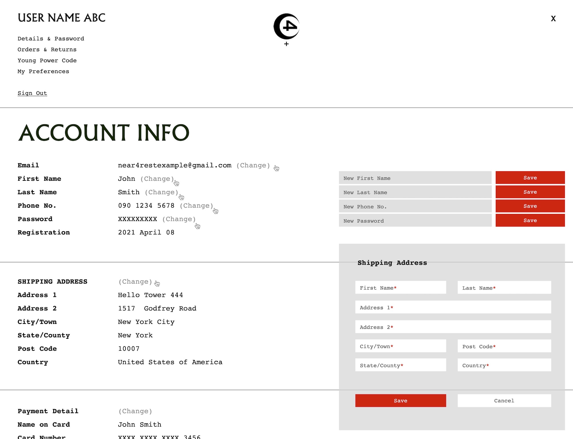 THE USER CAN EDIT THIER ACCOUNT INFORMATION