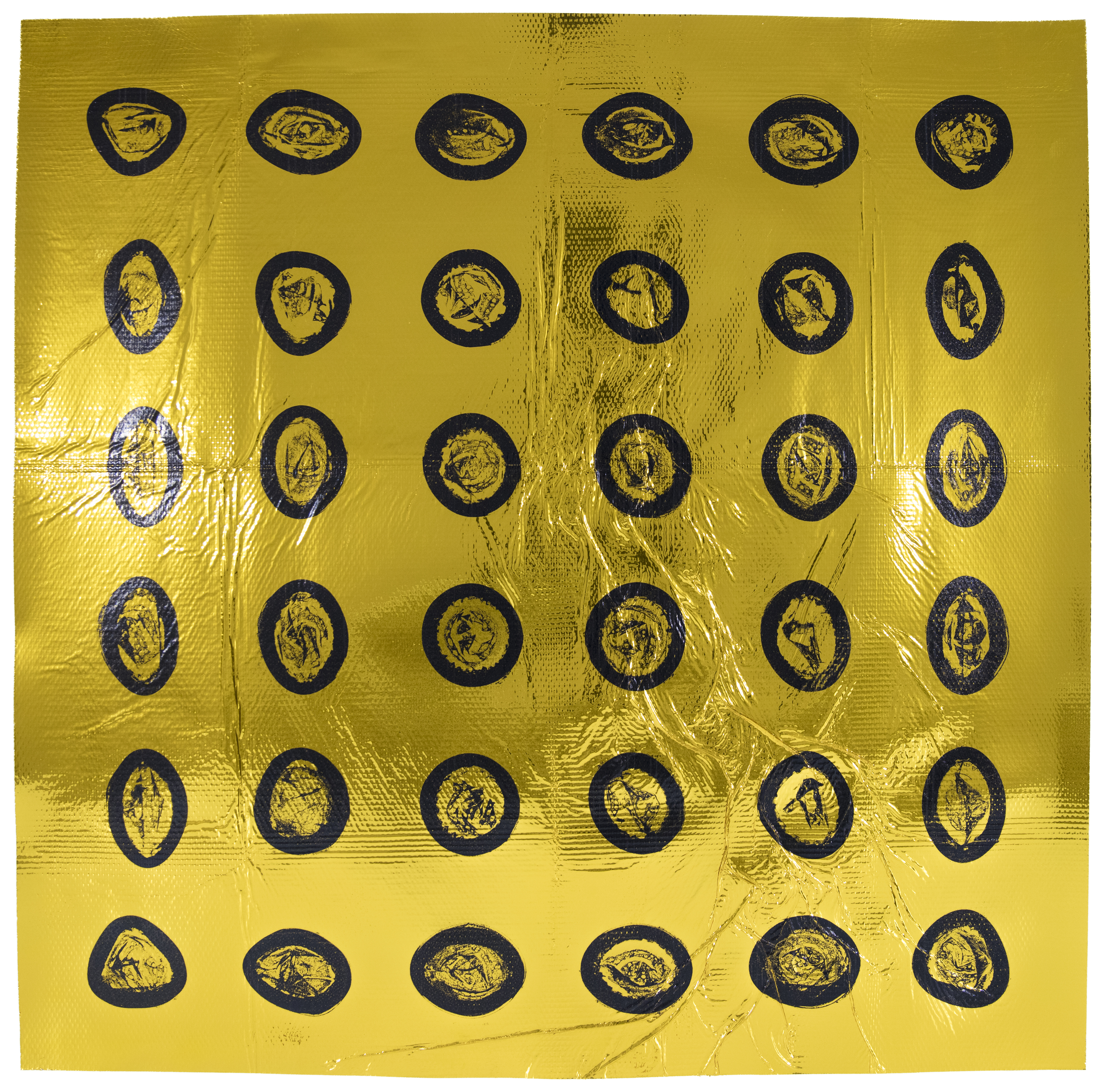 A Tight Sheath of Black and Gold Lurex, 2016Photolithograph on vinyl20.656 x 20.906 in.52.47 x 53.1 cm