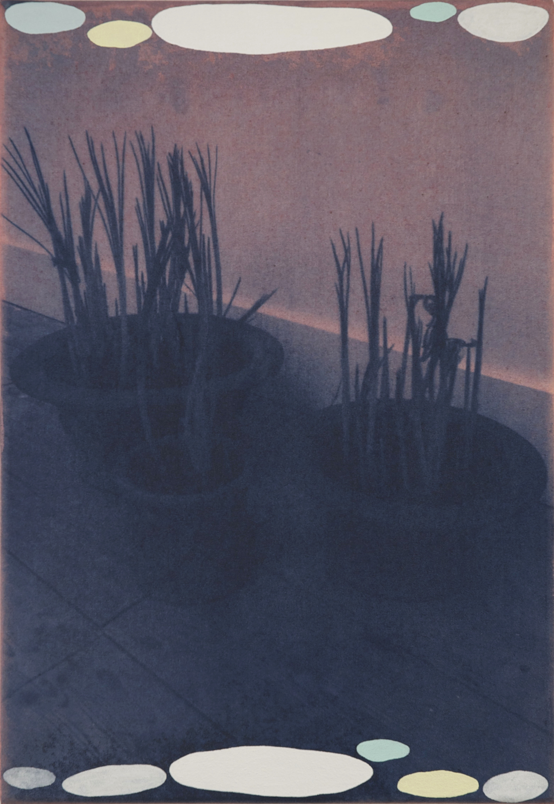 Untitled 2014, cyanotype and acrylic on canvas, 36 x 25 cm