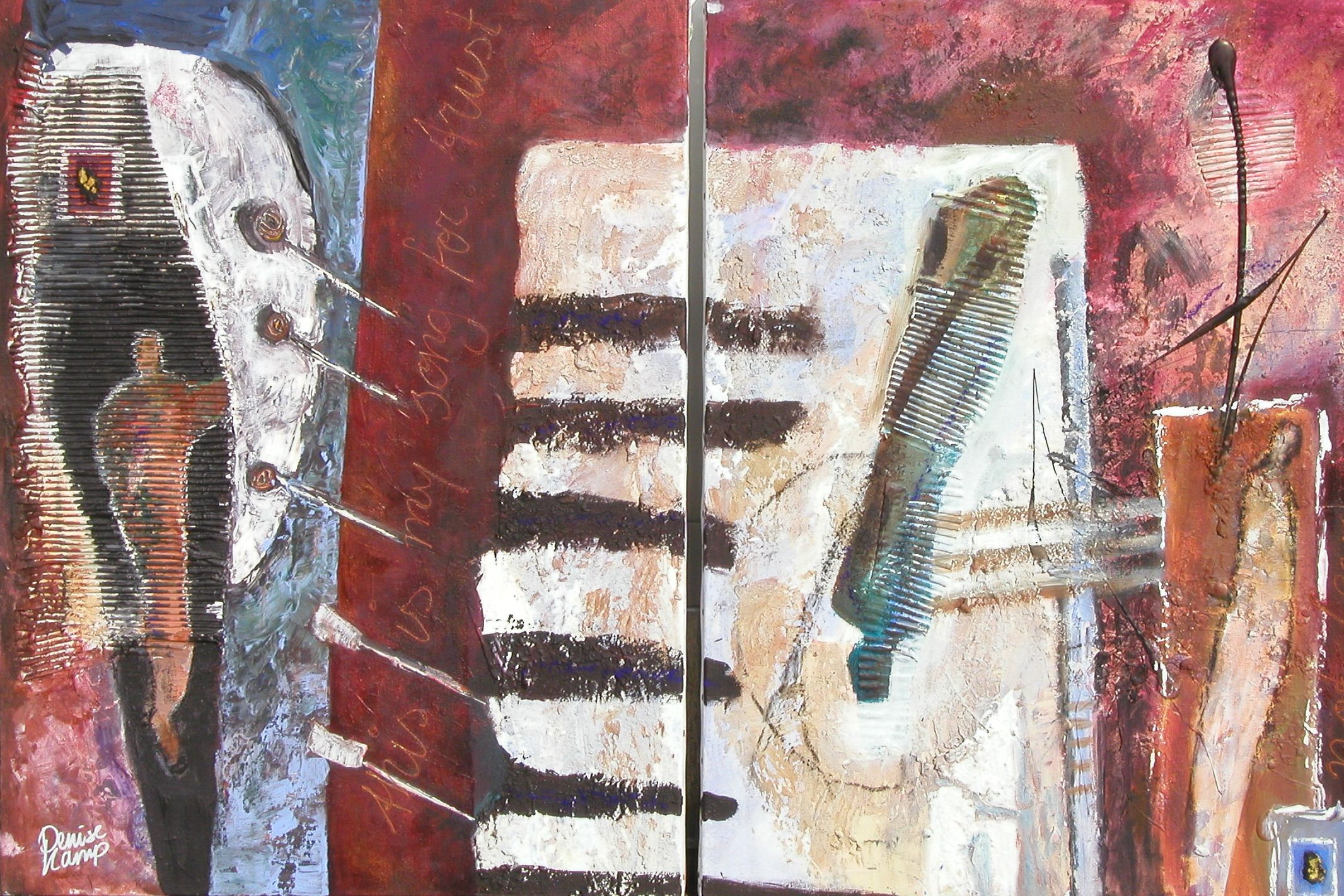 This is my song for trust not fear Werk op doek Dit werk is verkocht.