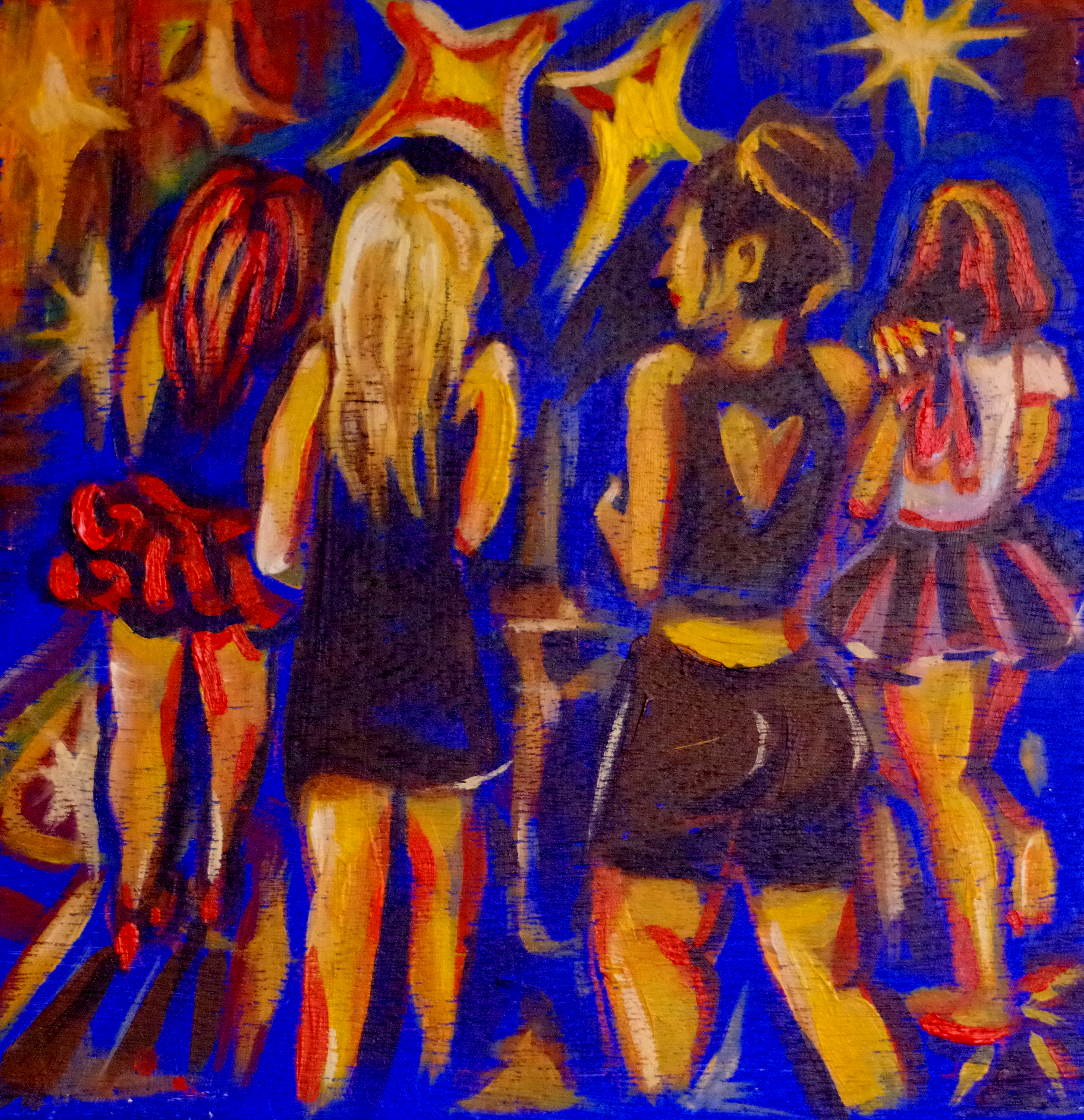 4 Cold Birds - Acrylic on ply