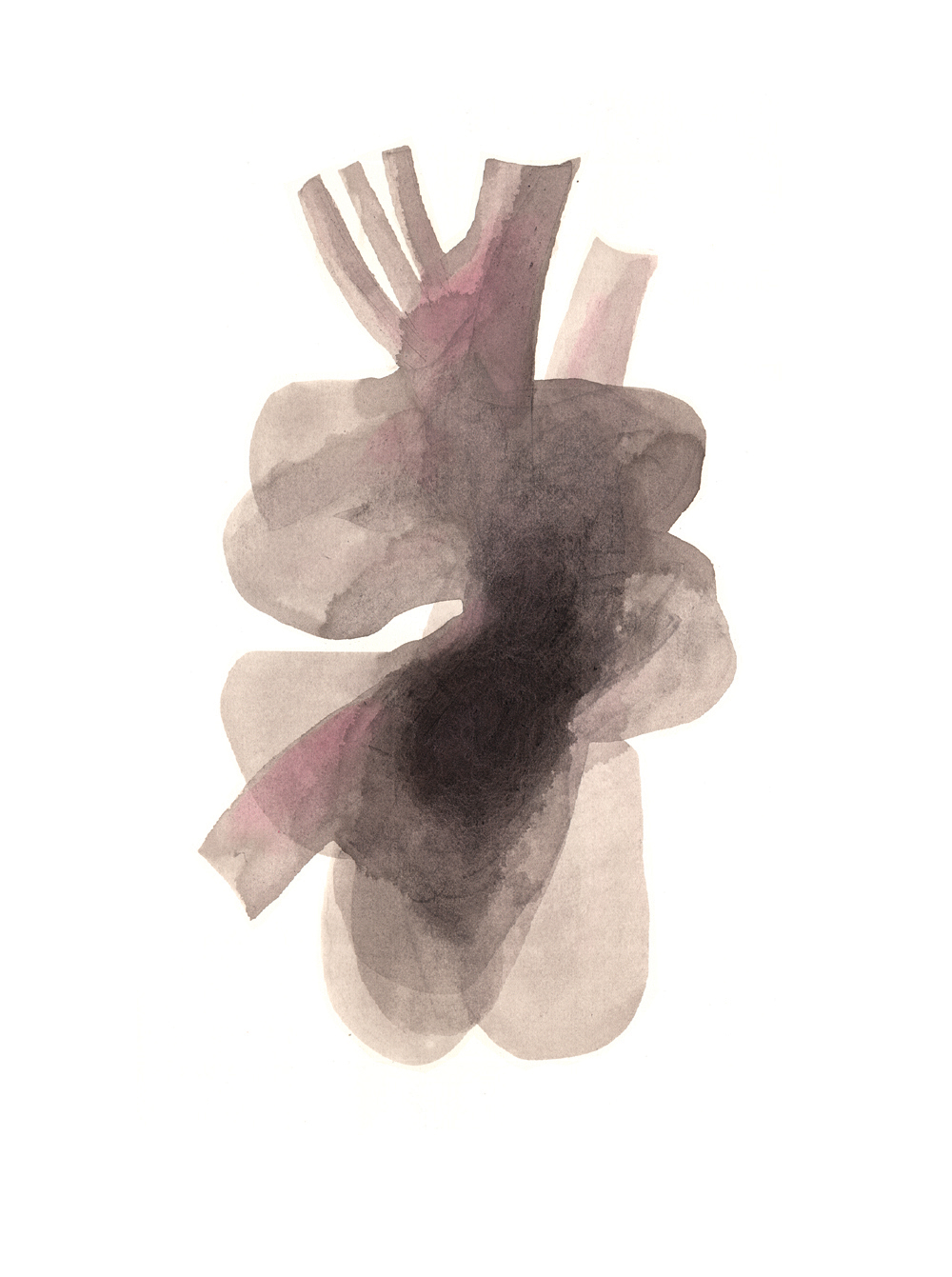 Heart II; #28, 2020, Acrylic on Paper, 38x28 cm.