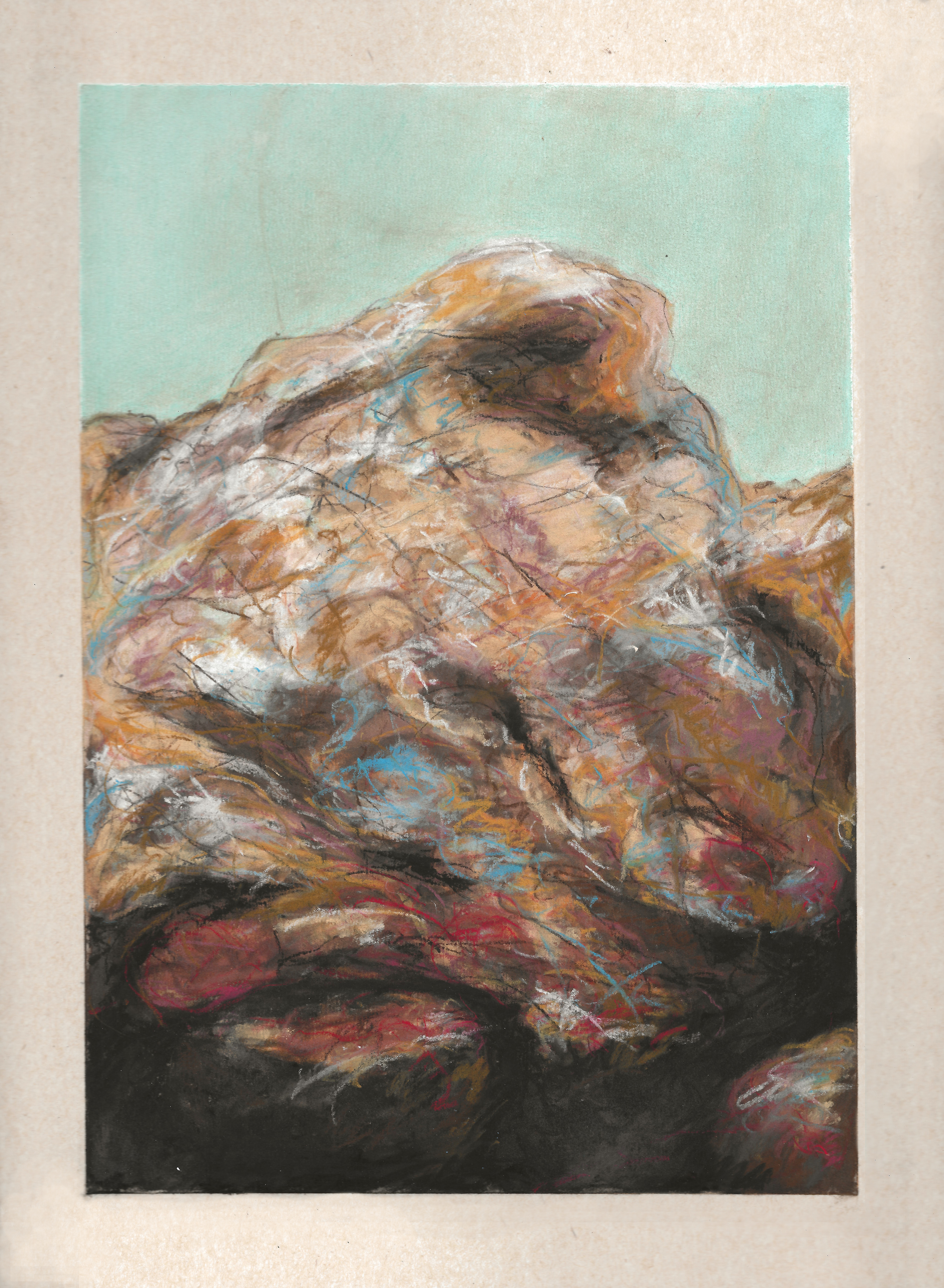 Sagami Monument, 2024, soft pastel on paper, 12 x 9 inches