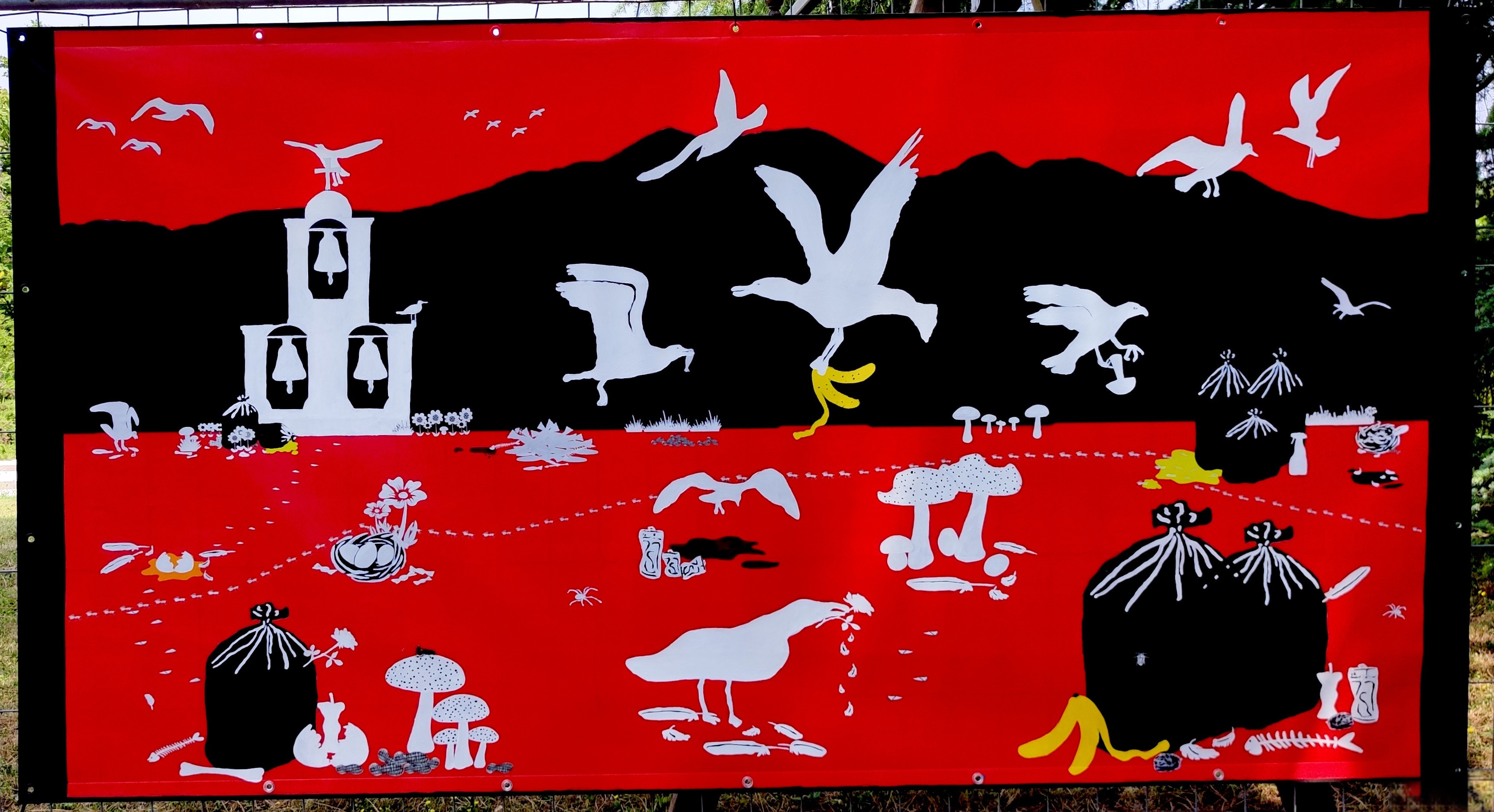 Hunger (acrylic on pvc, 307 x 164 cm)