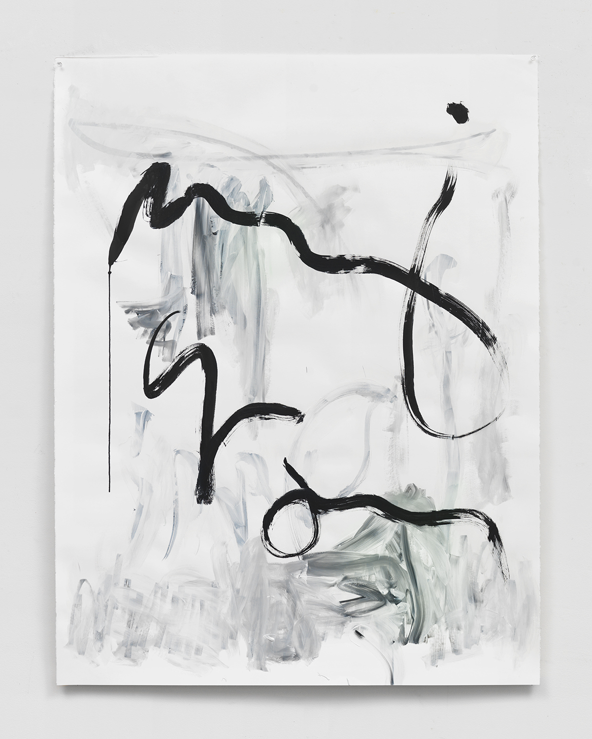 Nazi Garden Party, 2015, Acrylic gesso, Sumi ink and tempera on paper, 50 x 38 inches (127 x 96.5 cm)