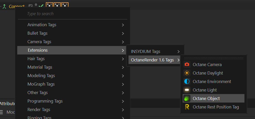Octane Object tag