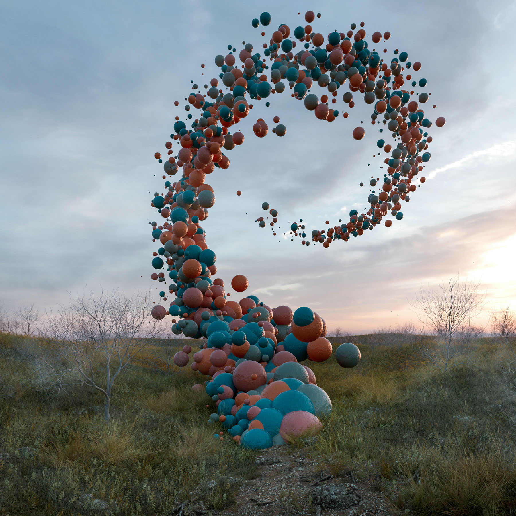 Bubbles shooting out of a a lighthouse.