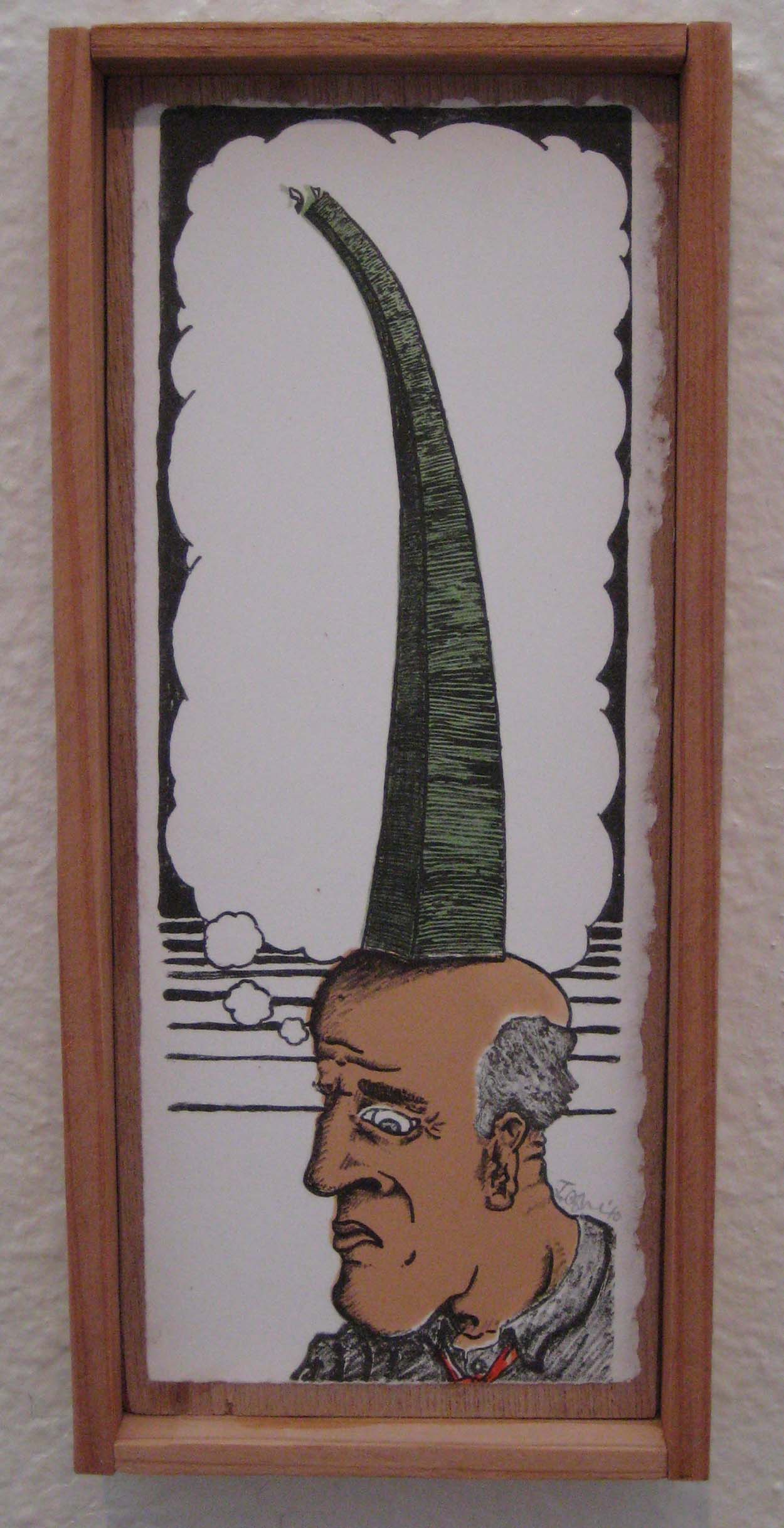 "Looming Thoughts of Towering Debt" 2010; 4 Color Lithograph, Edition of 18