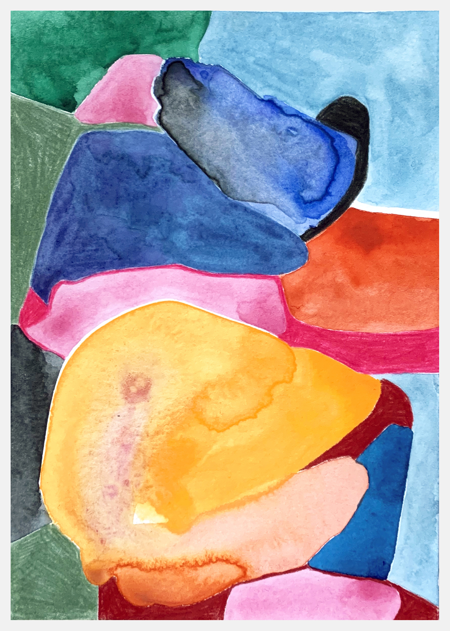 Untitled 590, 2022, Mixed media on paper, 14.8x10.5cm