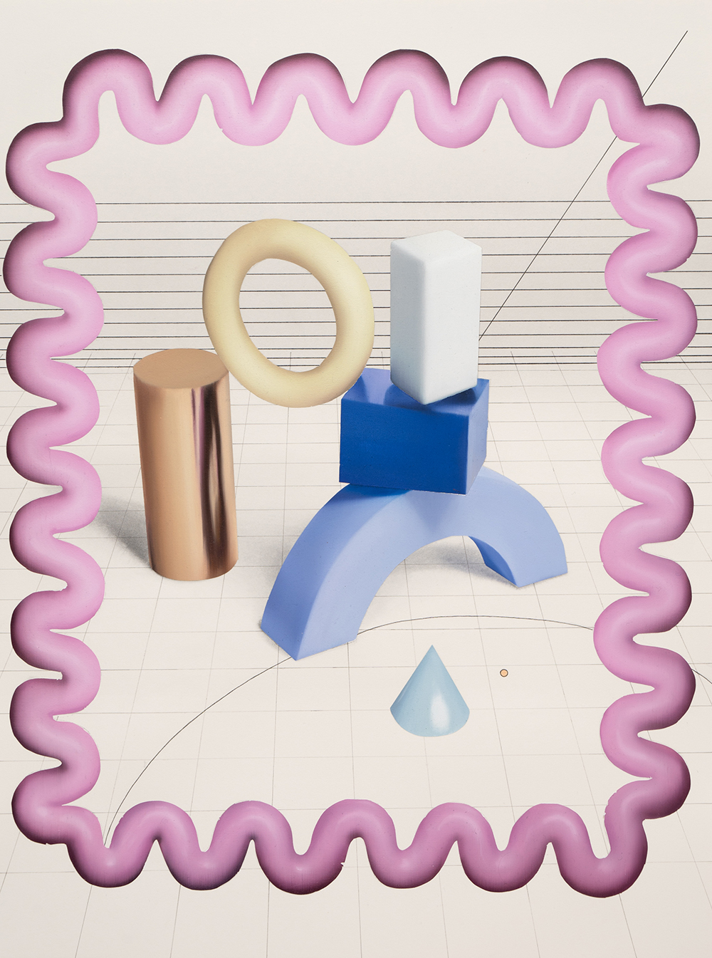 untitled, watercolor, oil and pigment liner on paper, 60 x 45 cm, 2024