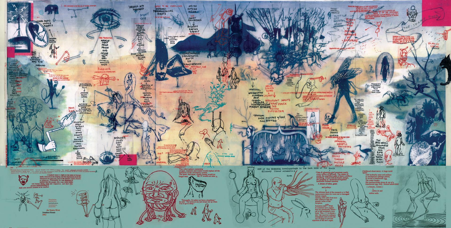 Spread form BLAB Anthology; The Seamy River