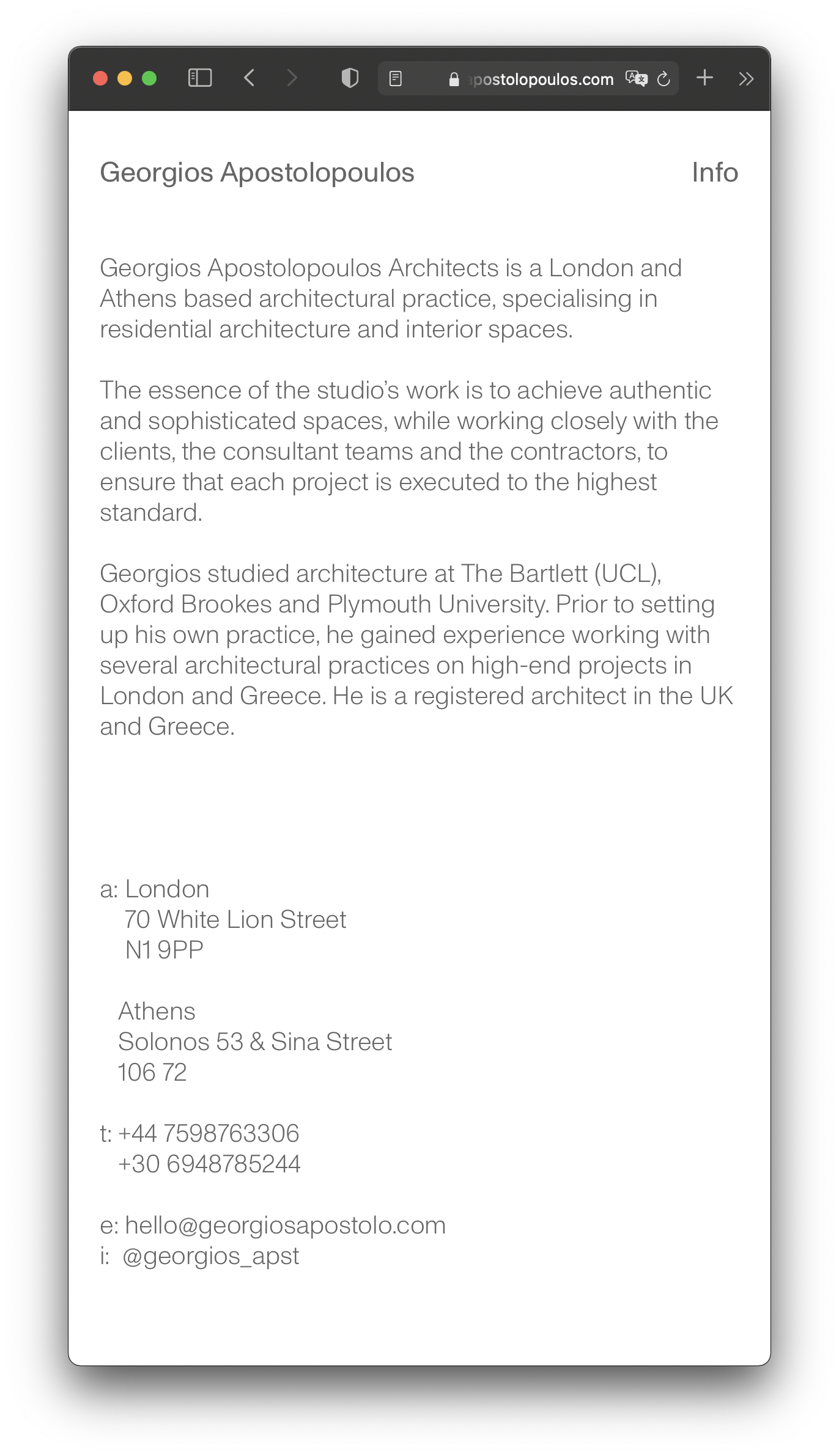 GA Architects Website