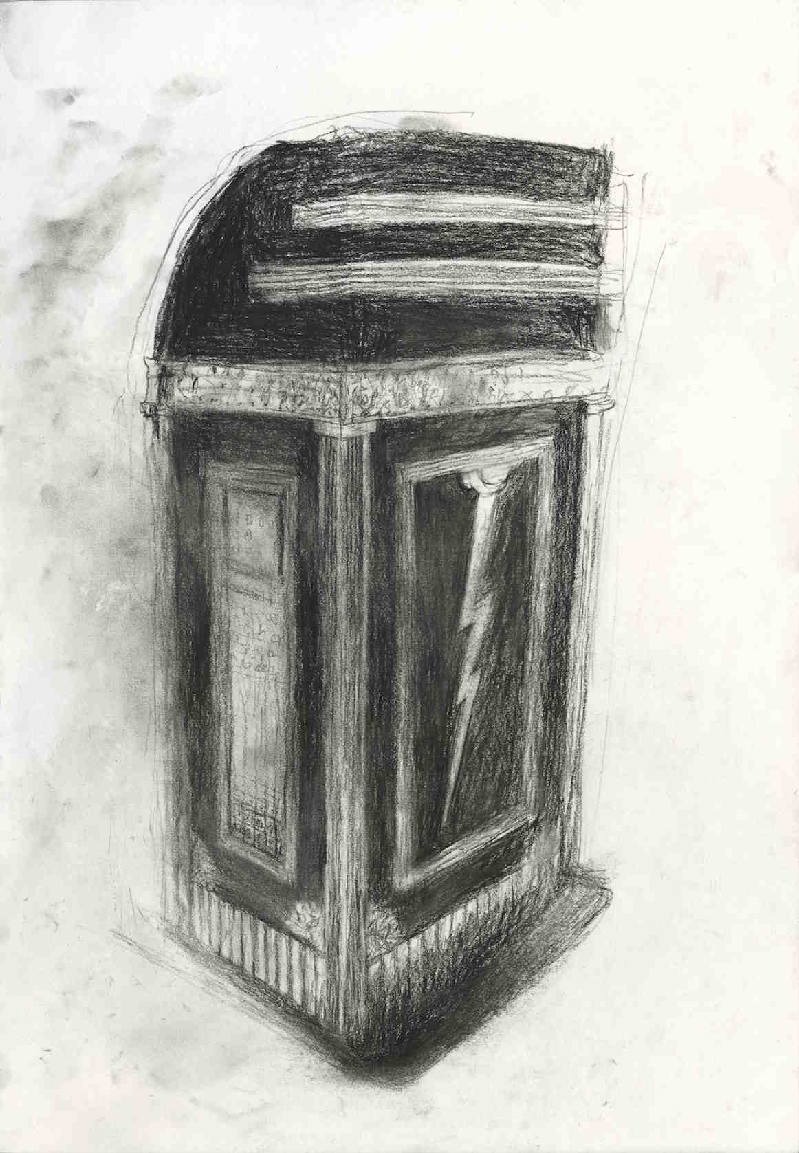 Thunder Lectern, 2015. 60X40 cm. Charcoal pencil on paper