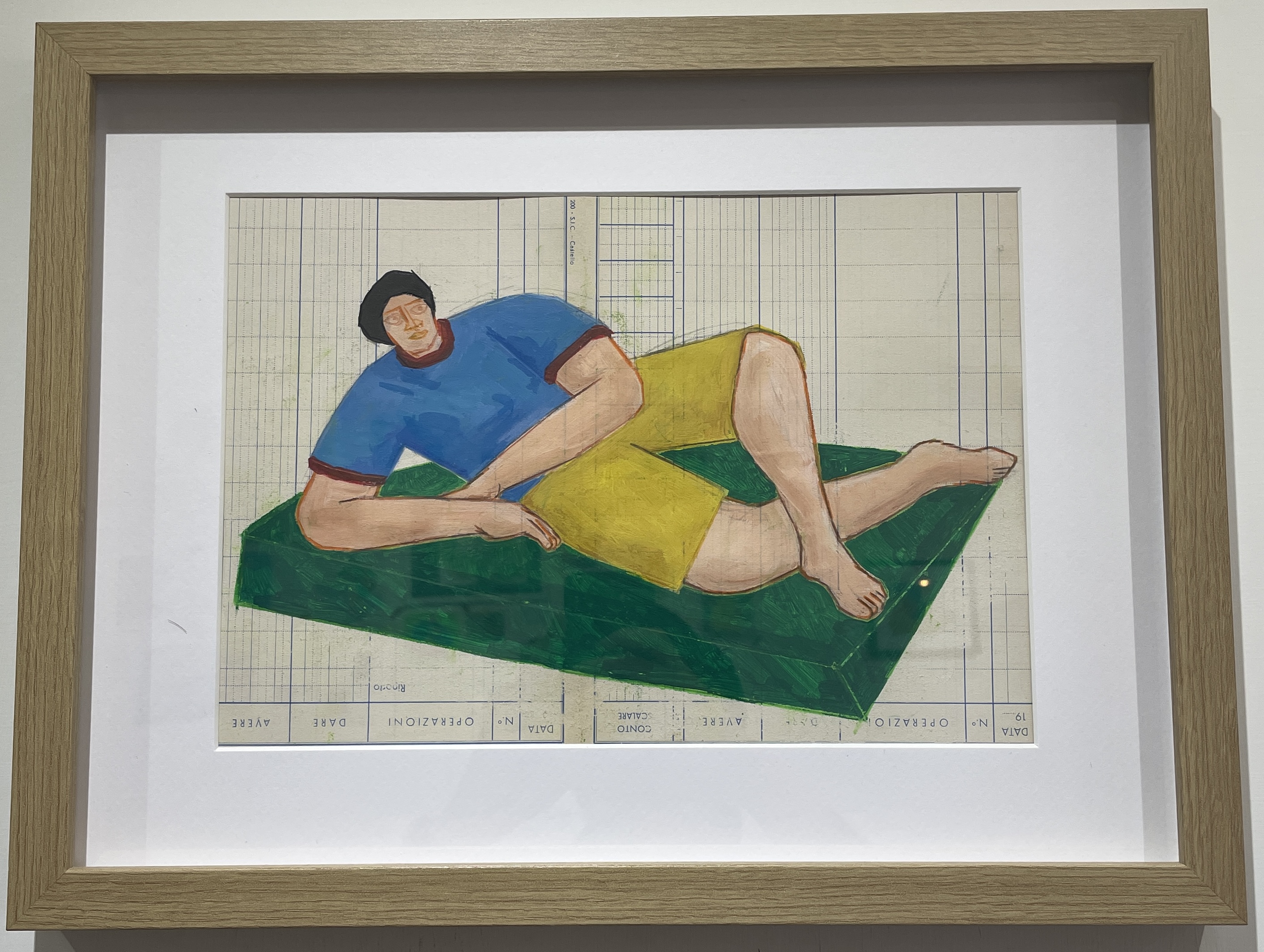 Reclining Figure, Watercolour and Colour Pencil