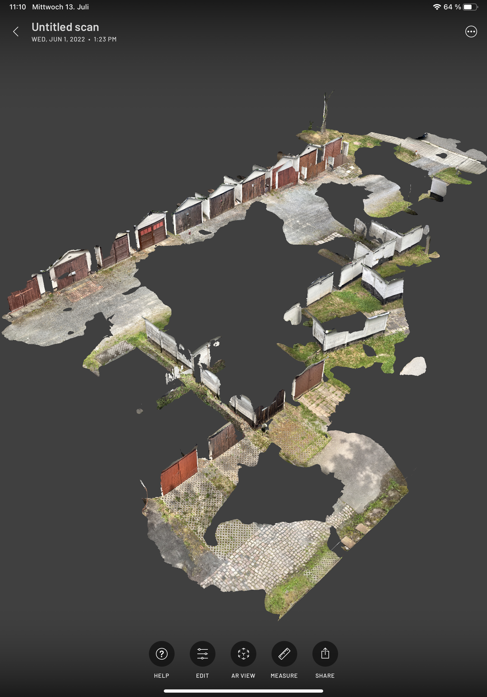 A Chemnitz garage yard taken with Scaniverse in 2022