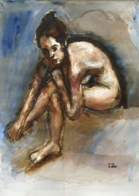 Opkijkend 2007 - watercolor 40x30 cm